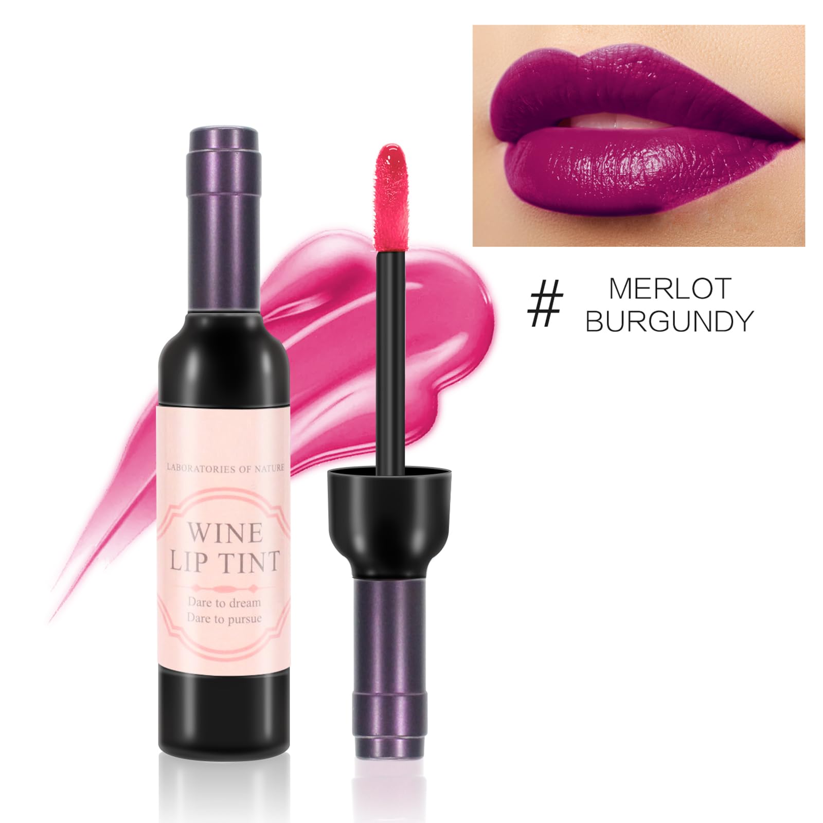 SEFUDUN color-rich lip tint texture on skin.