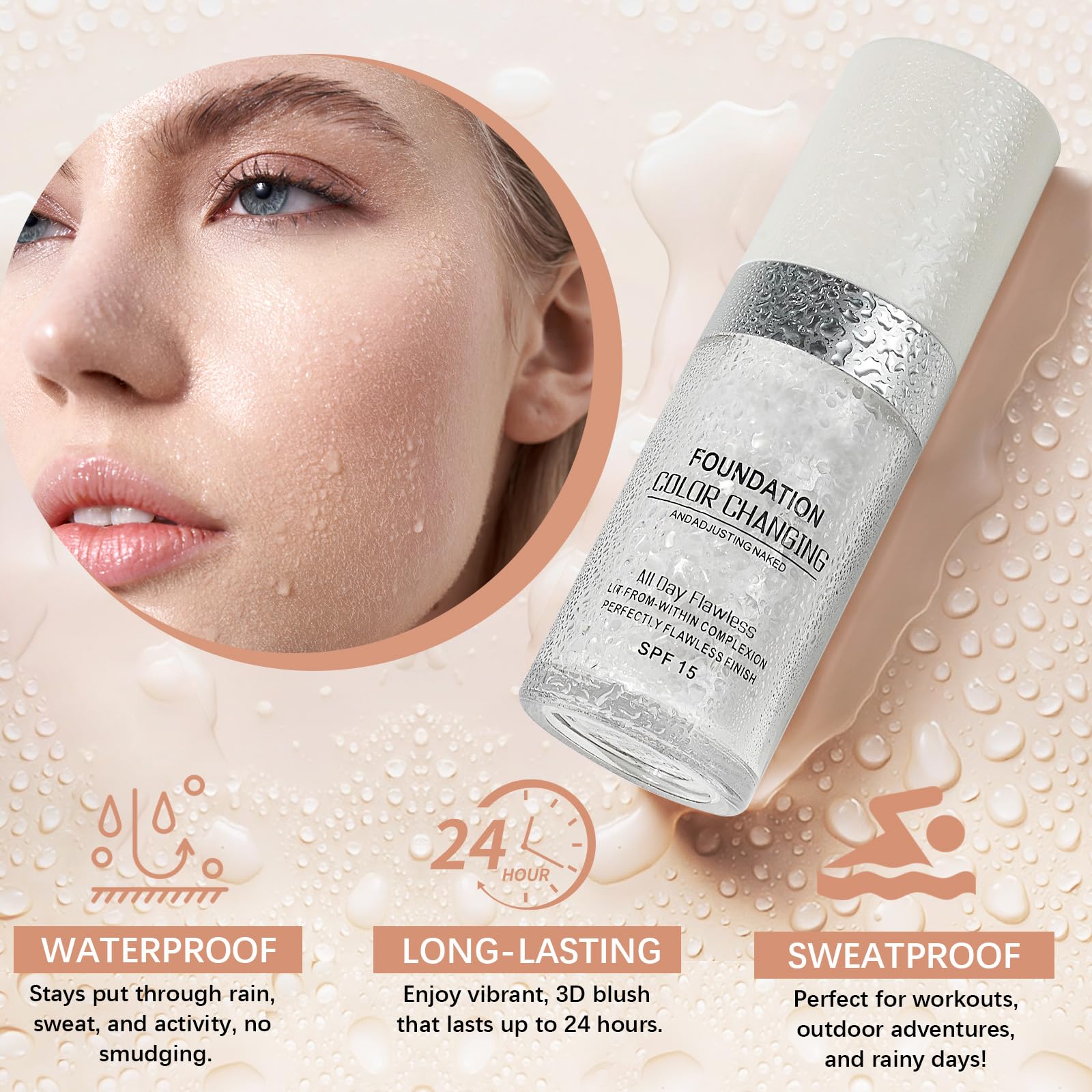 Silky finish after applying the light, non-greasy formula on skin.