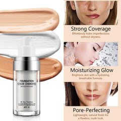 Swatch of the liquid foundation on skin demonstrating automatic shade matching.