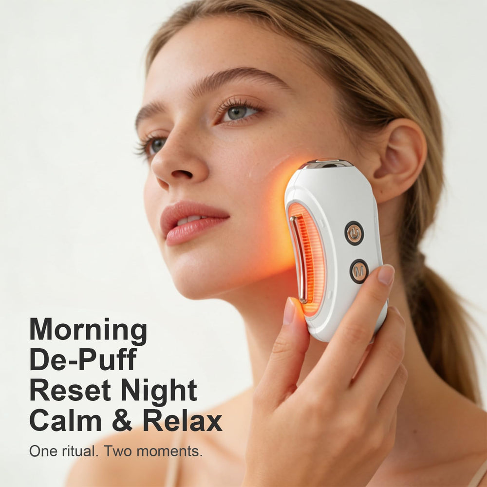 SEFVAKO jade surface glides gently, supporting a sculpted jawline and soothing lift.