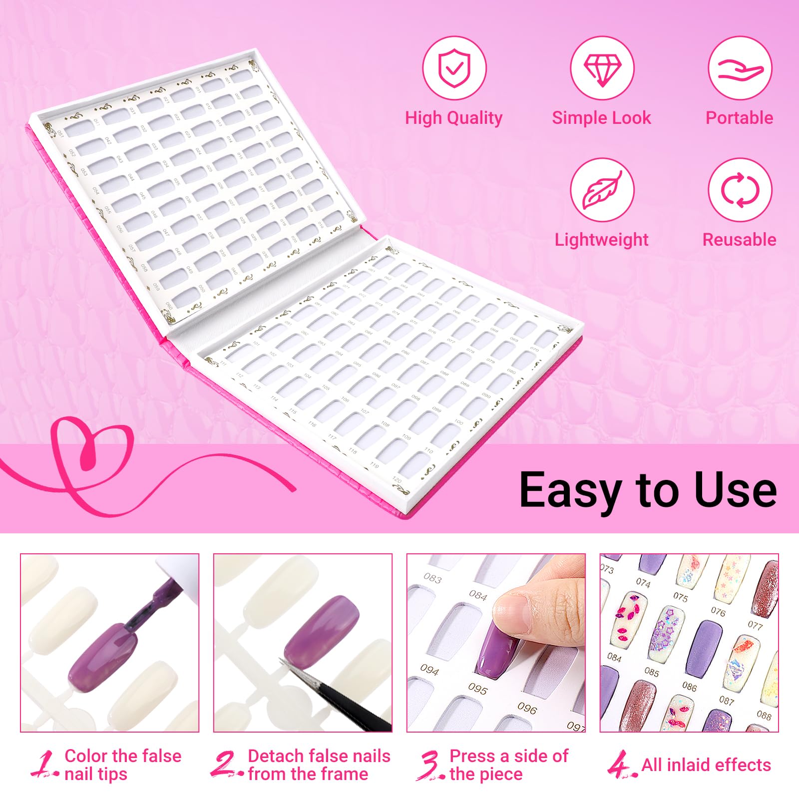 Segbeauty display book inside pages displaying color cards for quick matching
