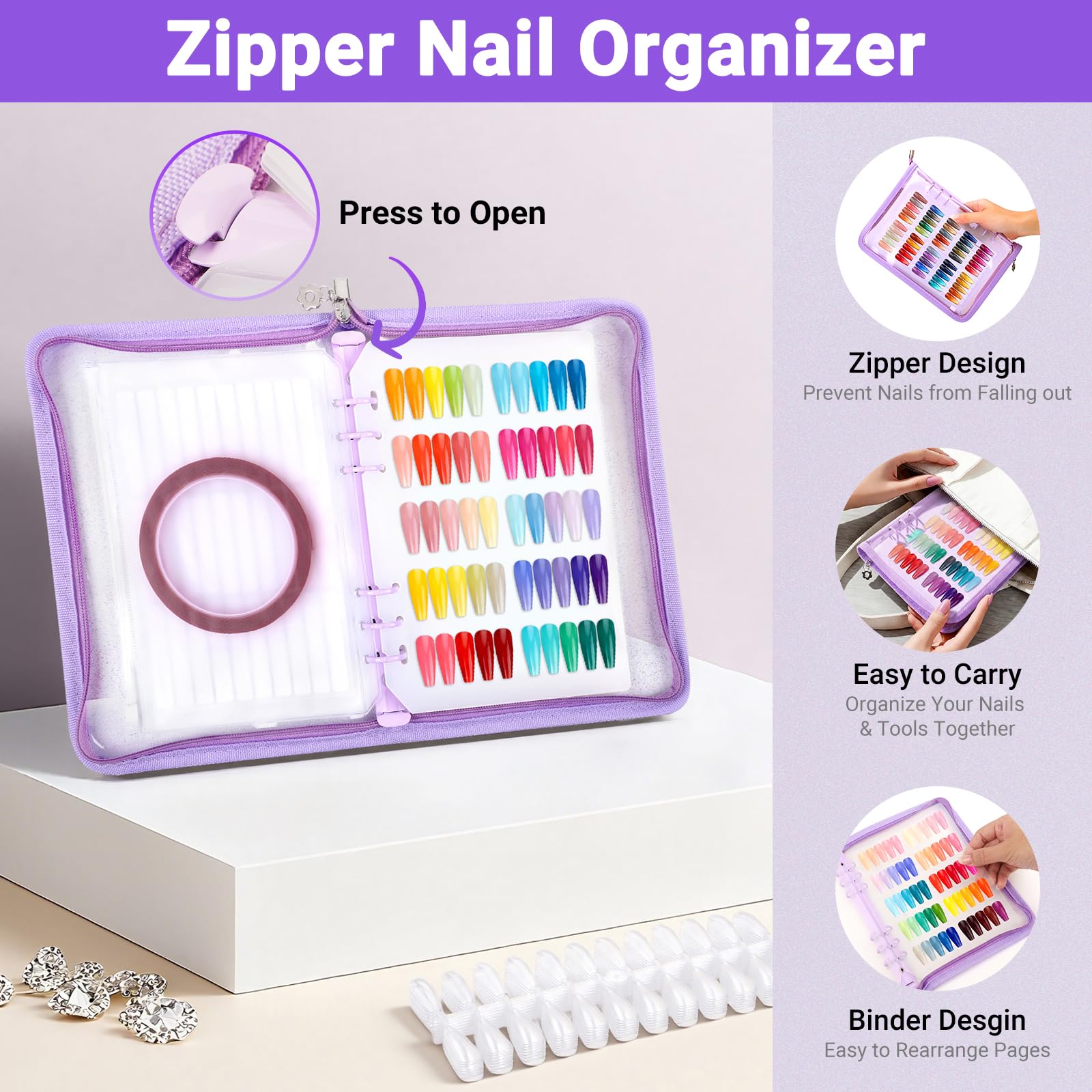 Segbeauty nail color sample book pages for quick hue comparison.