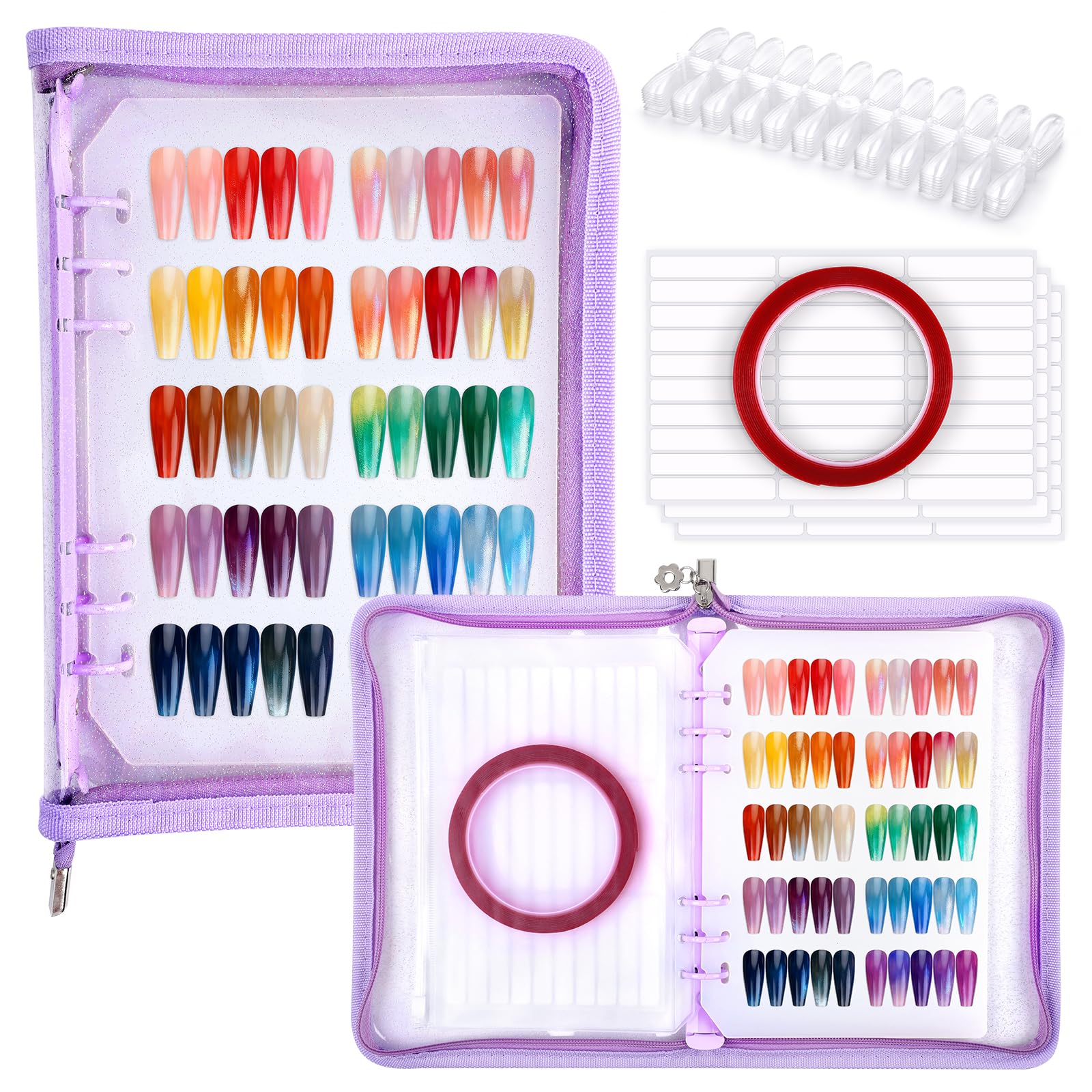 Segbeauty nail swatches display with zipper keeps colors organized and dust-free.