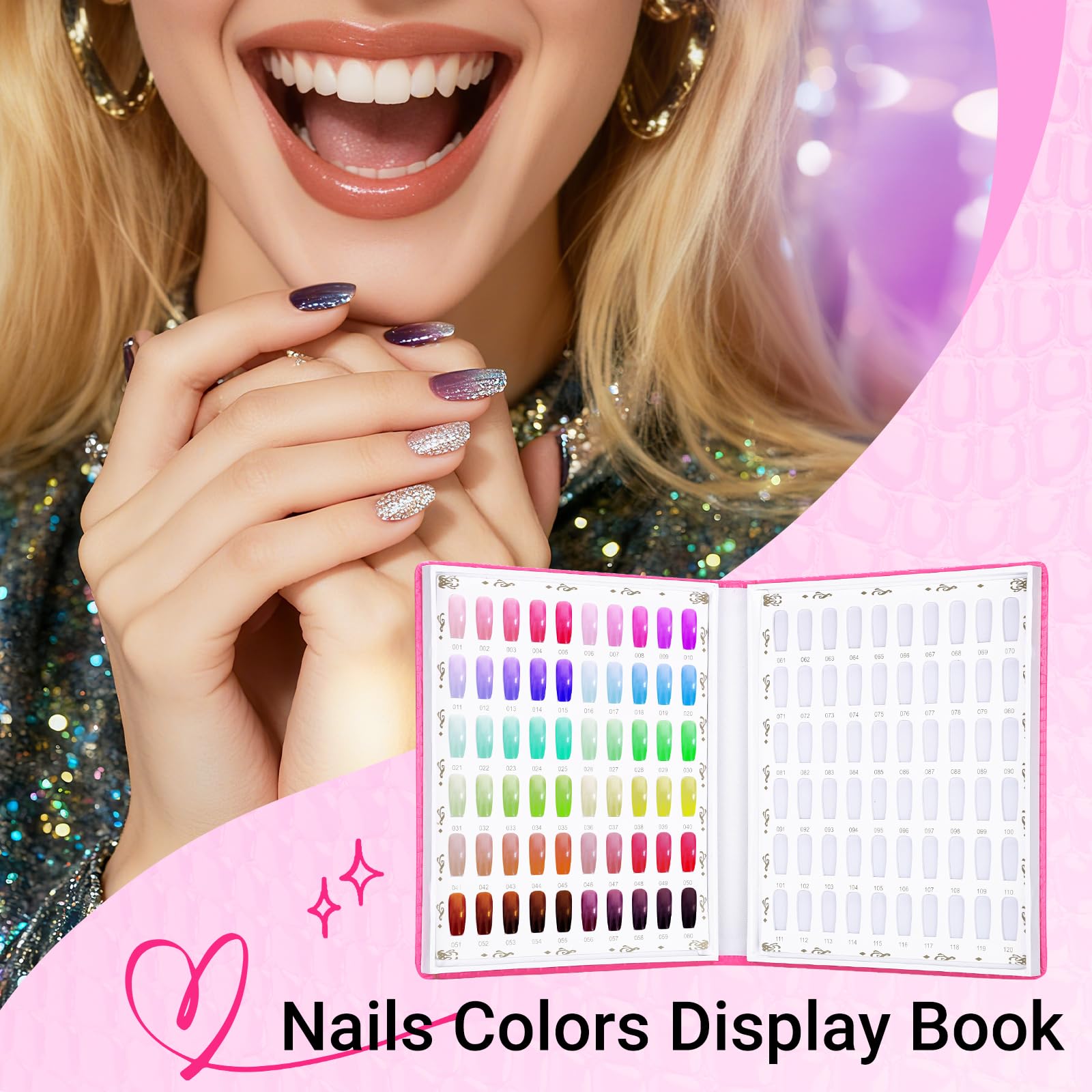 Segbeauty nail tips 120 pcs pack inside the book for color visualization