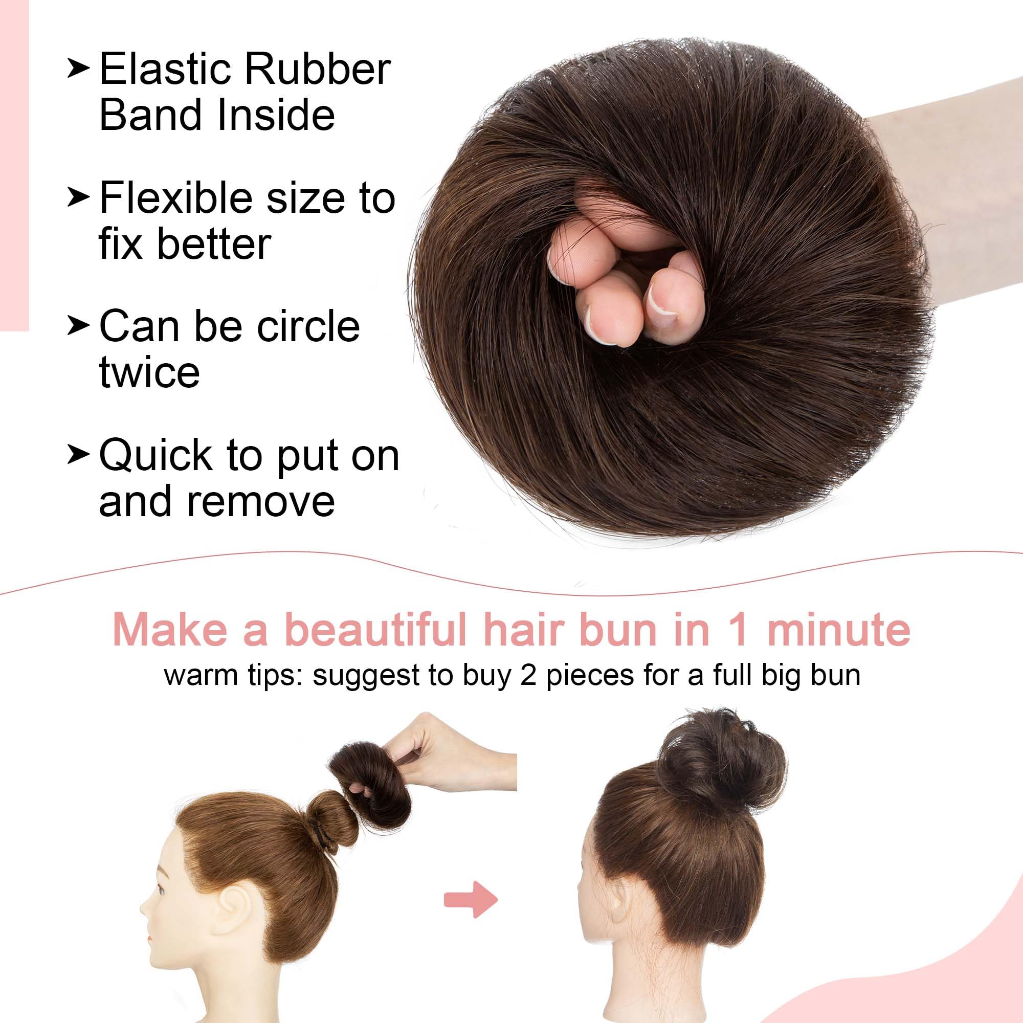 SEGO elastic band keeps bun securely in place all day.