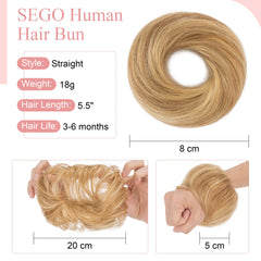 SEGO elastic-band-secure hairpiece keeps bun firmly in place during activities