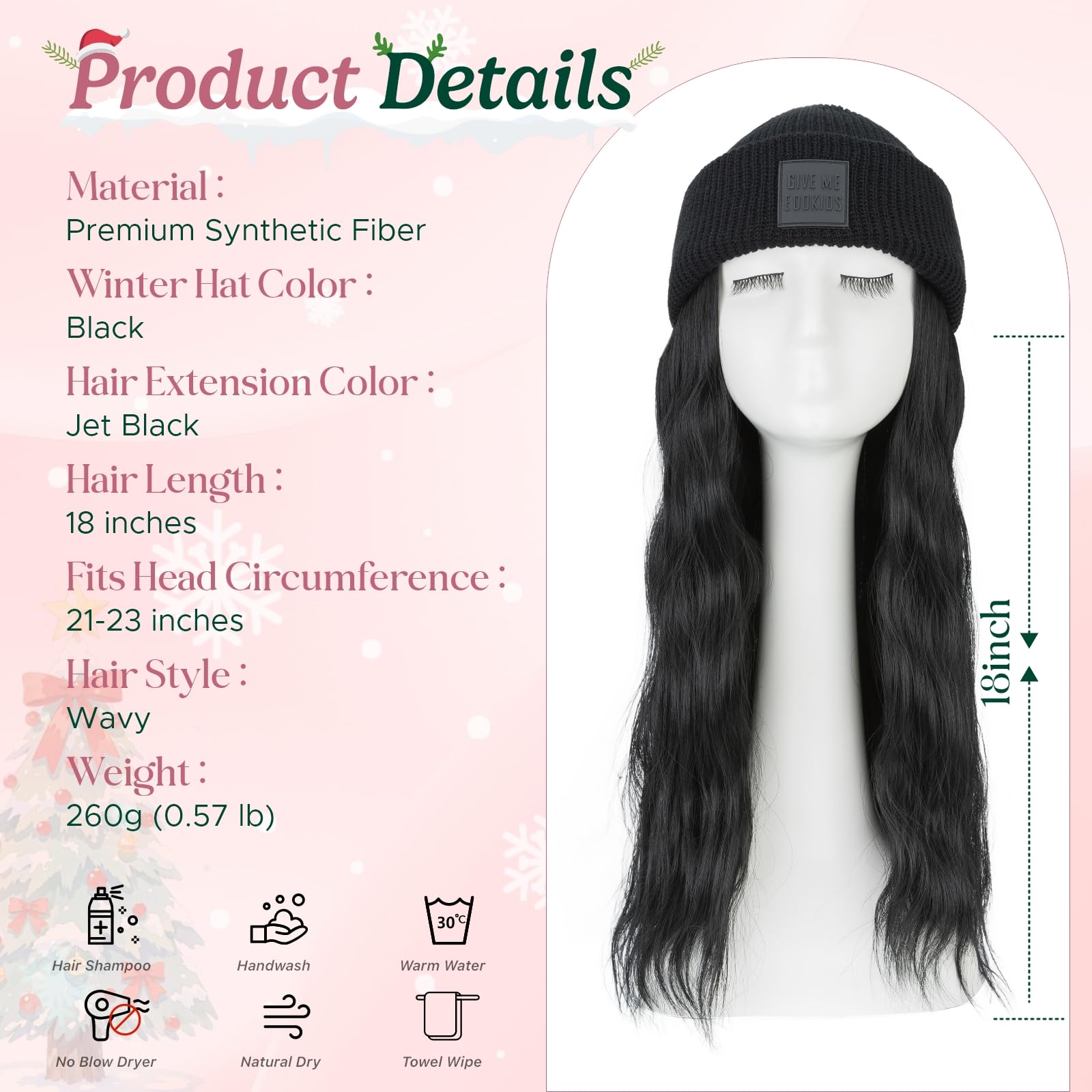 SEGOHAIR beanie wig with black and white stripes adds versatile style.