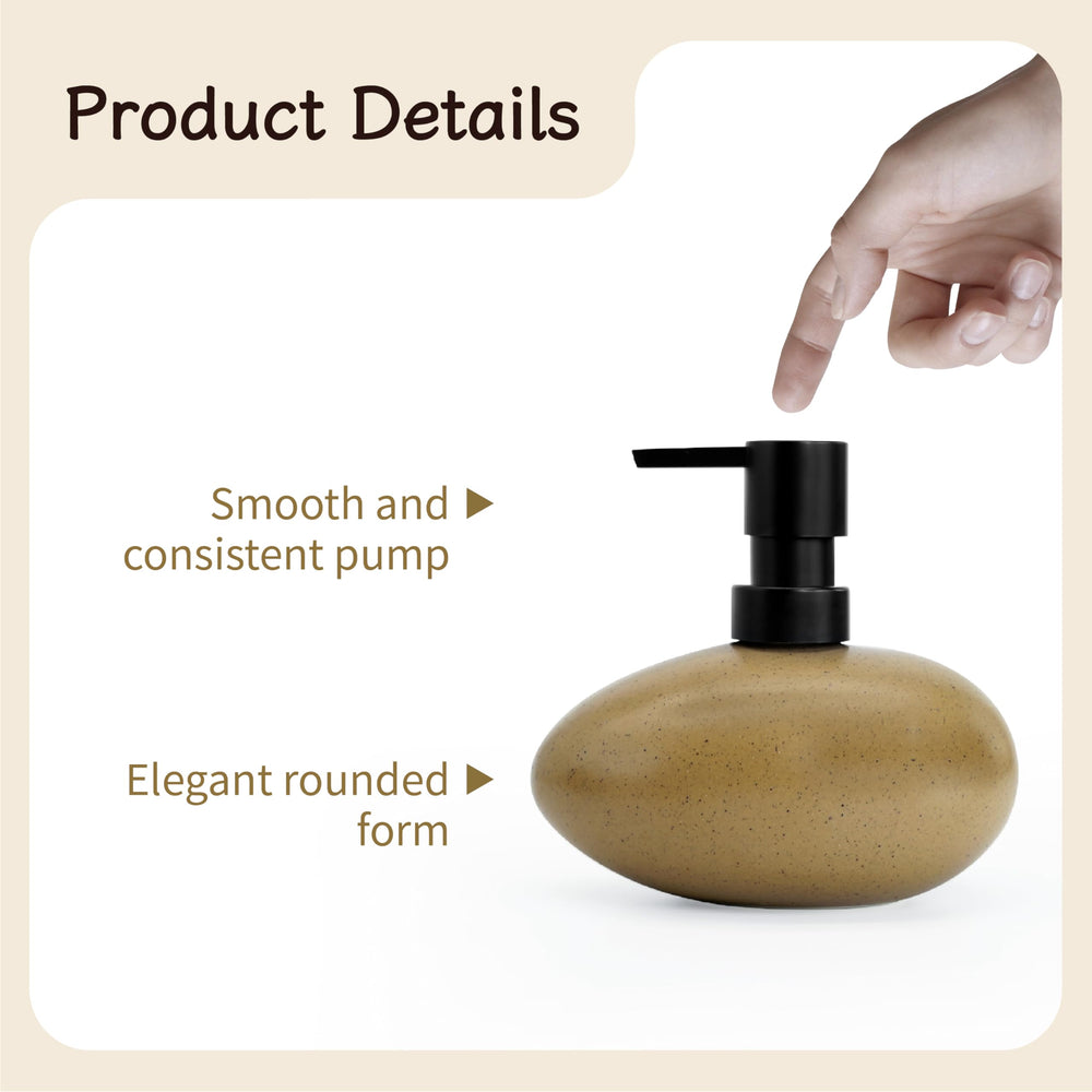 SEICASAYA ceramic stone-shape dispenser adds durability and style to countertops.