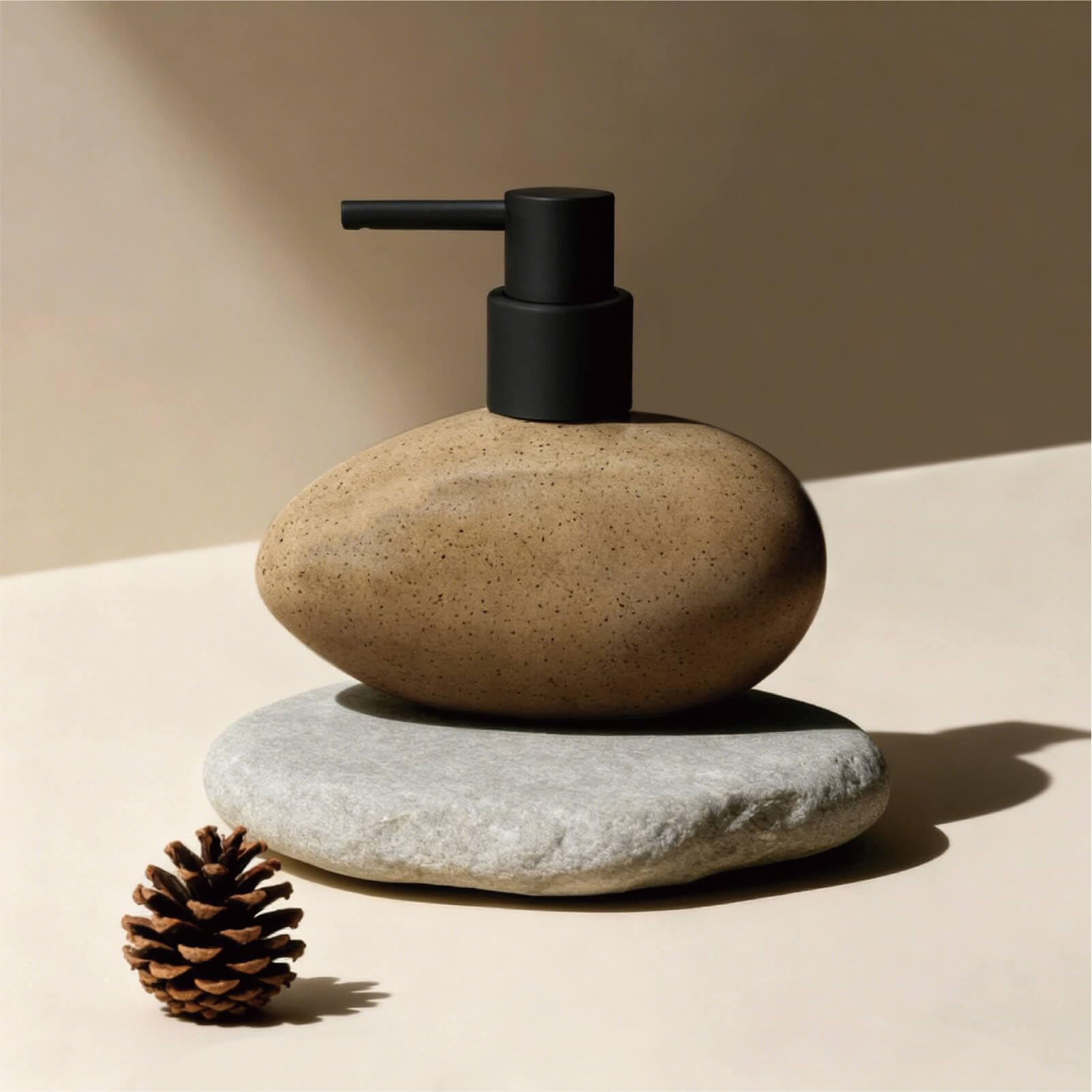 SEICASAYA ceramic hand soap dispenser on kitchen sink for convenient refills.