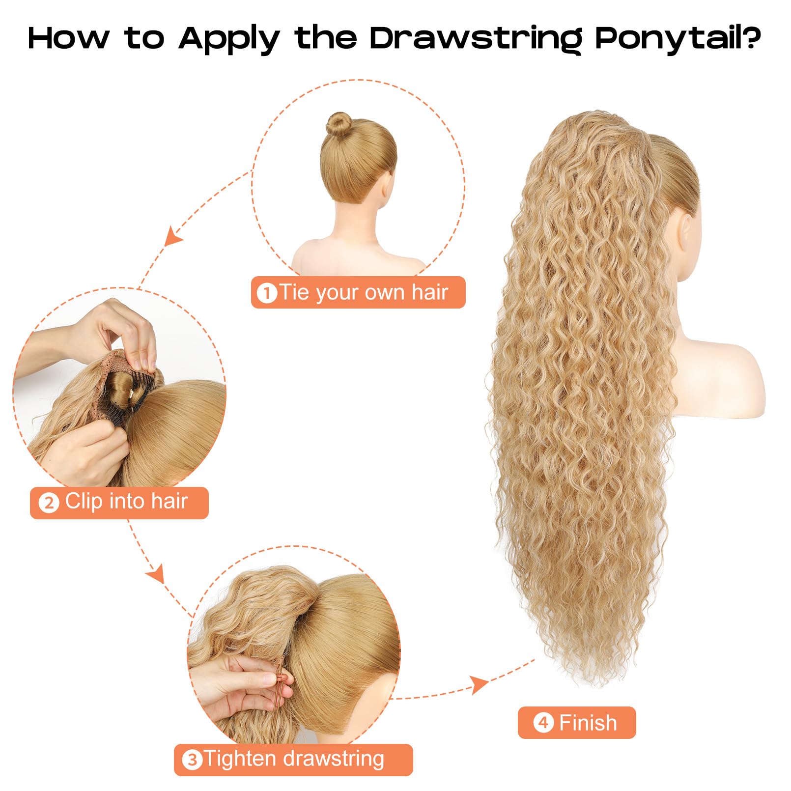 SEIKEA 36 inch ponytail weighs about 180g for lightweight wear
