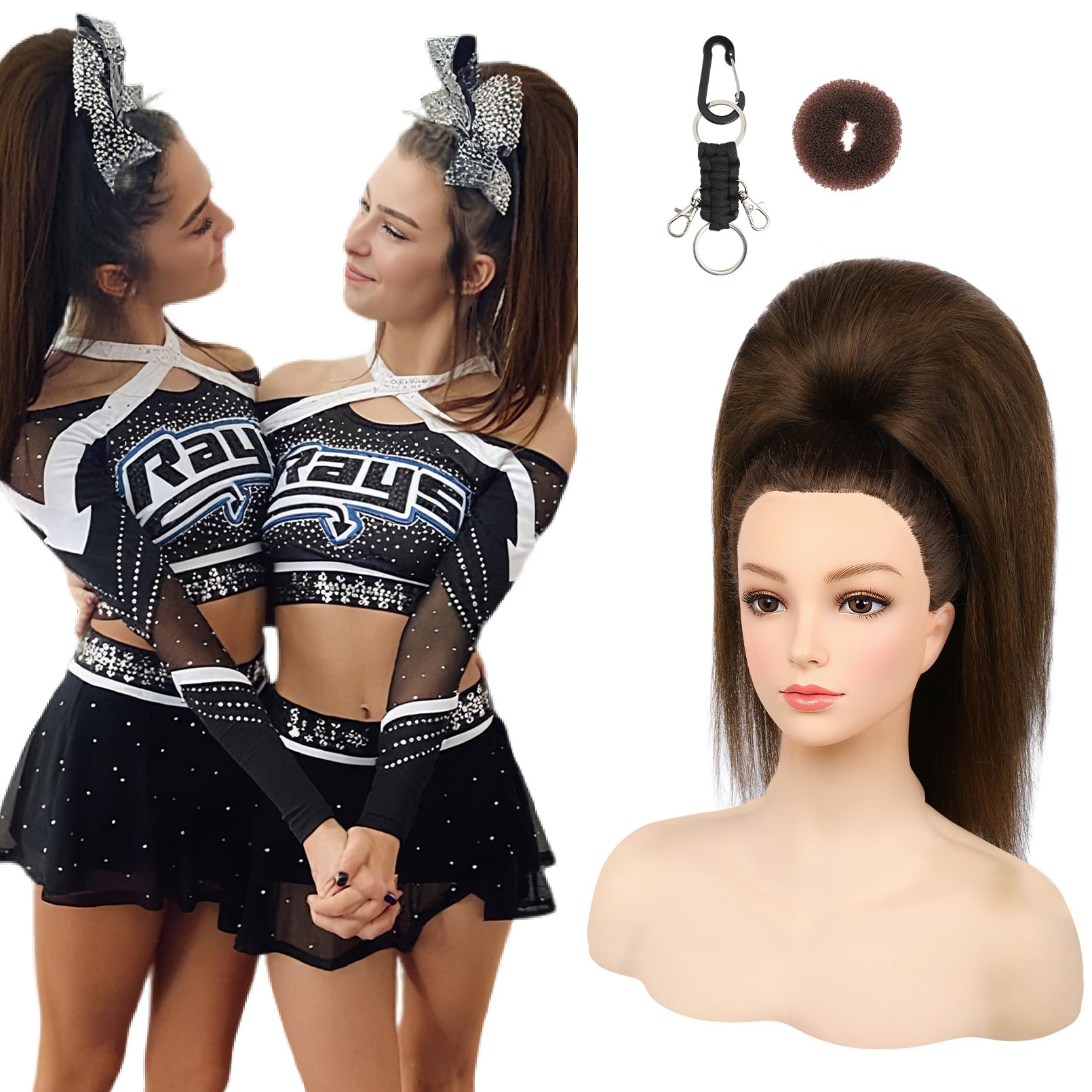 SEIKEA Cheer Ponytail 18in displays lightweight, silky-smooth volume for competition looks.