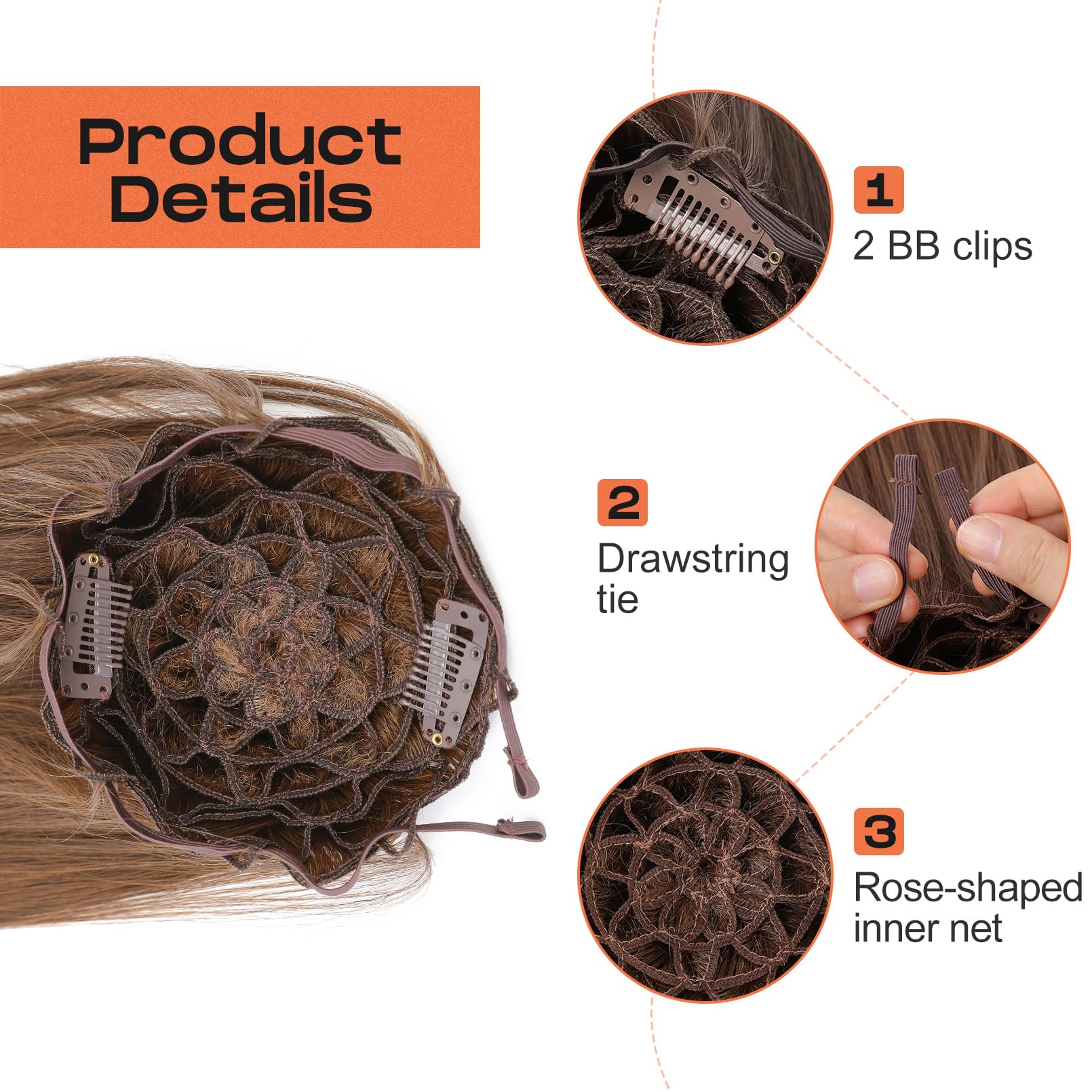 SEIKEA Cheer Ponytail for high bun or donut method suits different hair types.