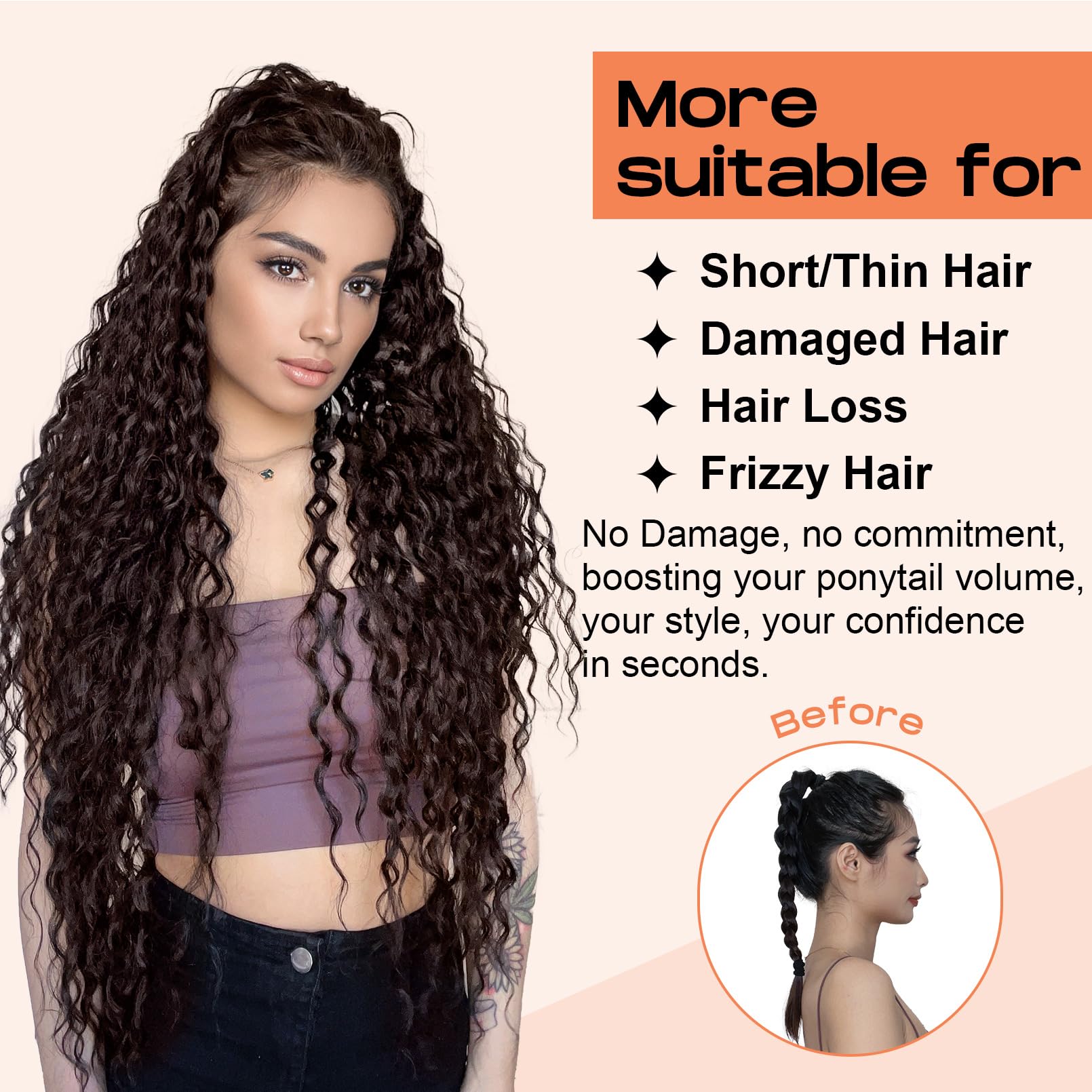 SEIKEA innernet ponytail support for better hold and volume