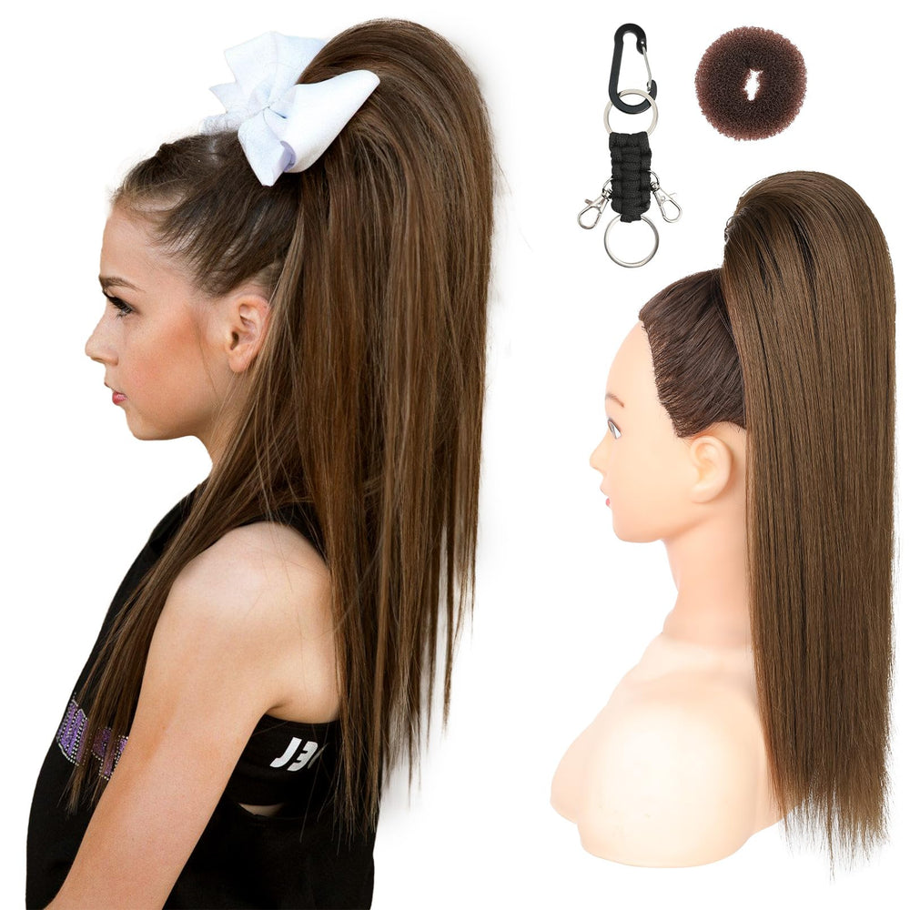 SEIKEA ponytail extension 16in straight mocha for a natural, full look during performances.