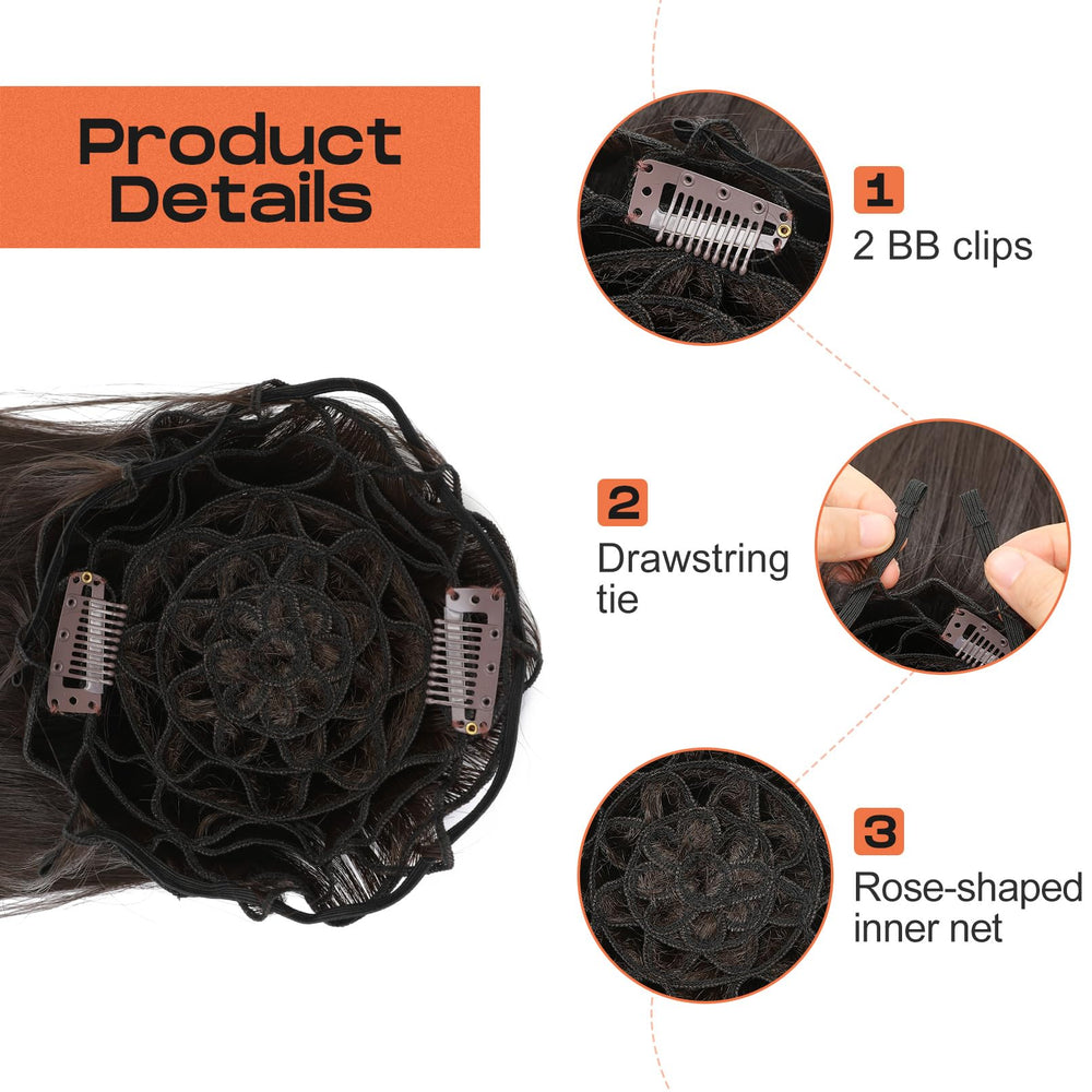 SEIKEA ponytail extension bobby pins secure the style.