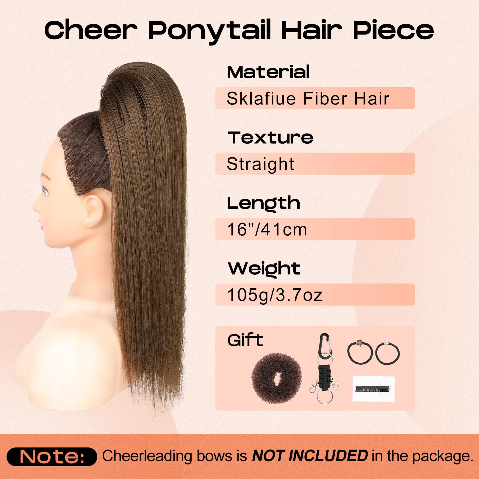 SEIKEA ponytail extension clip system shows secure 2 BB clips for stable wear.