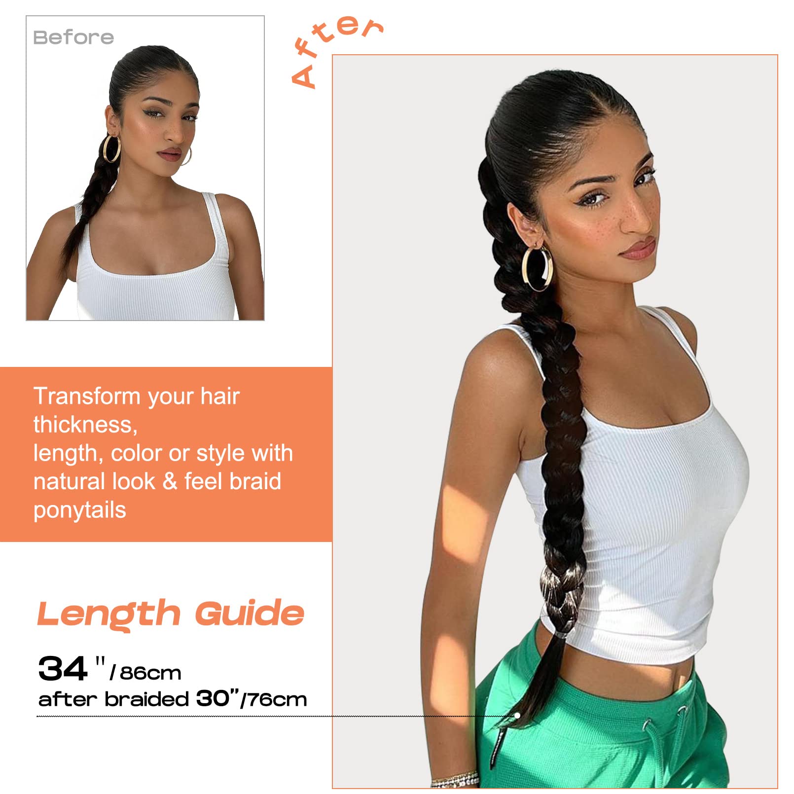 SEIKEA ponytail extension with elastic base stays secure during activities.