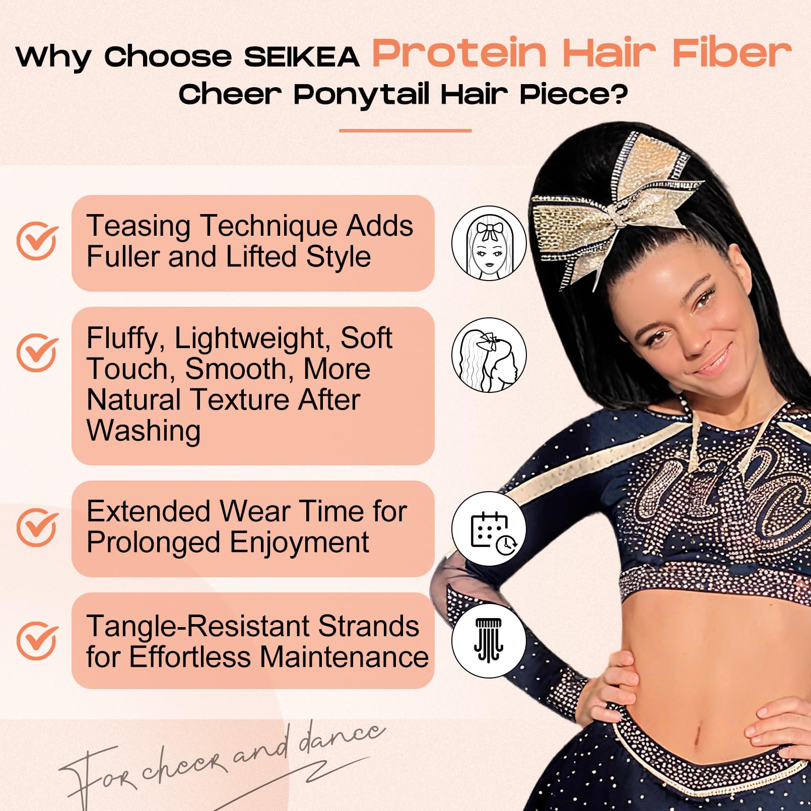 SEIKEA Protects natural hair while adding volume with a glam ponytail.