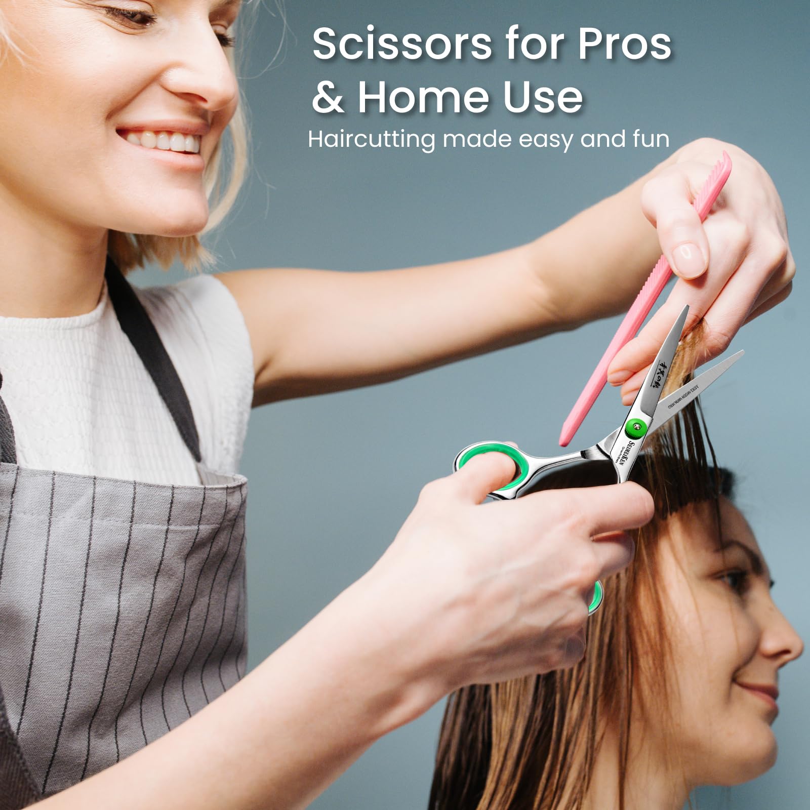 SEIMEIKEN scissors suitable for home grooming and styling bangs.