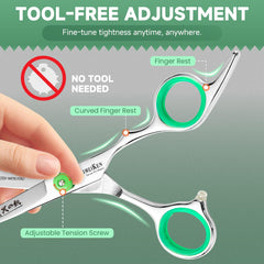 SEIMEIKEN hair scissors tool-free tension adjustment enables quick tuning.