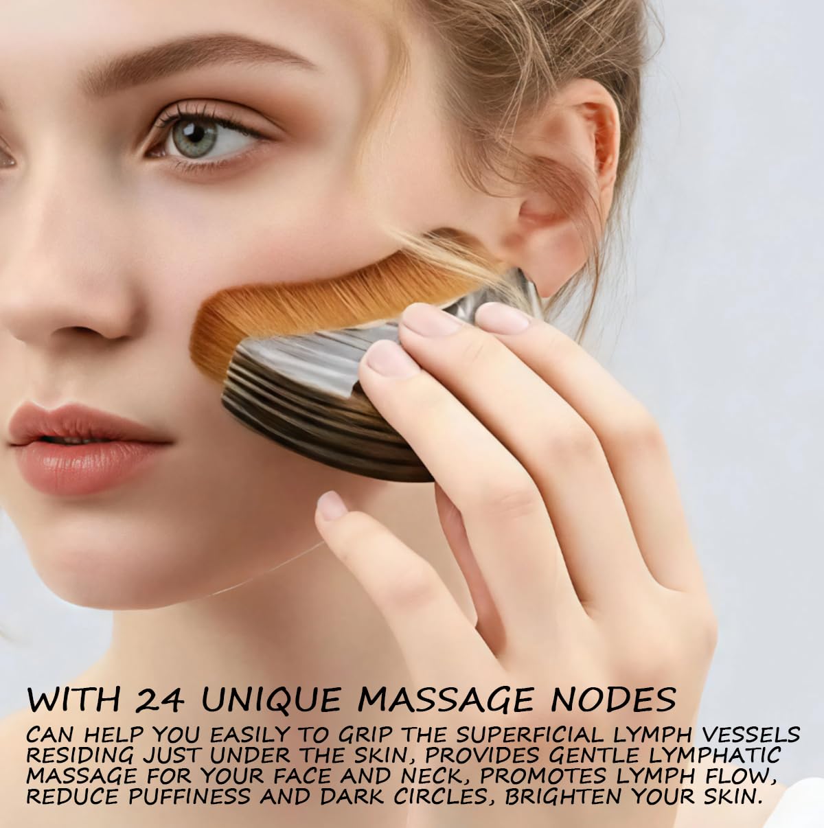 SEINGTOOM Lymphatic Contour Face Brush bristles close-up glide smoothly for sensitive skin
