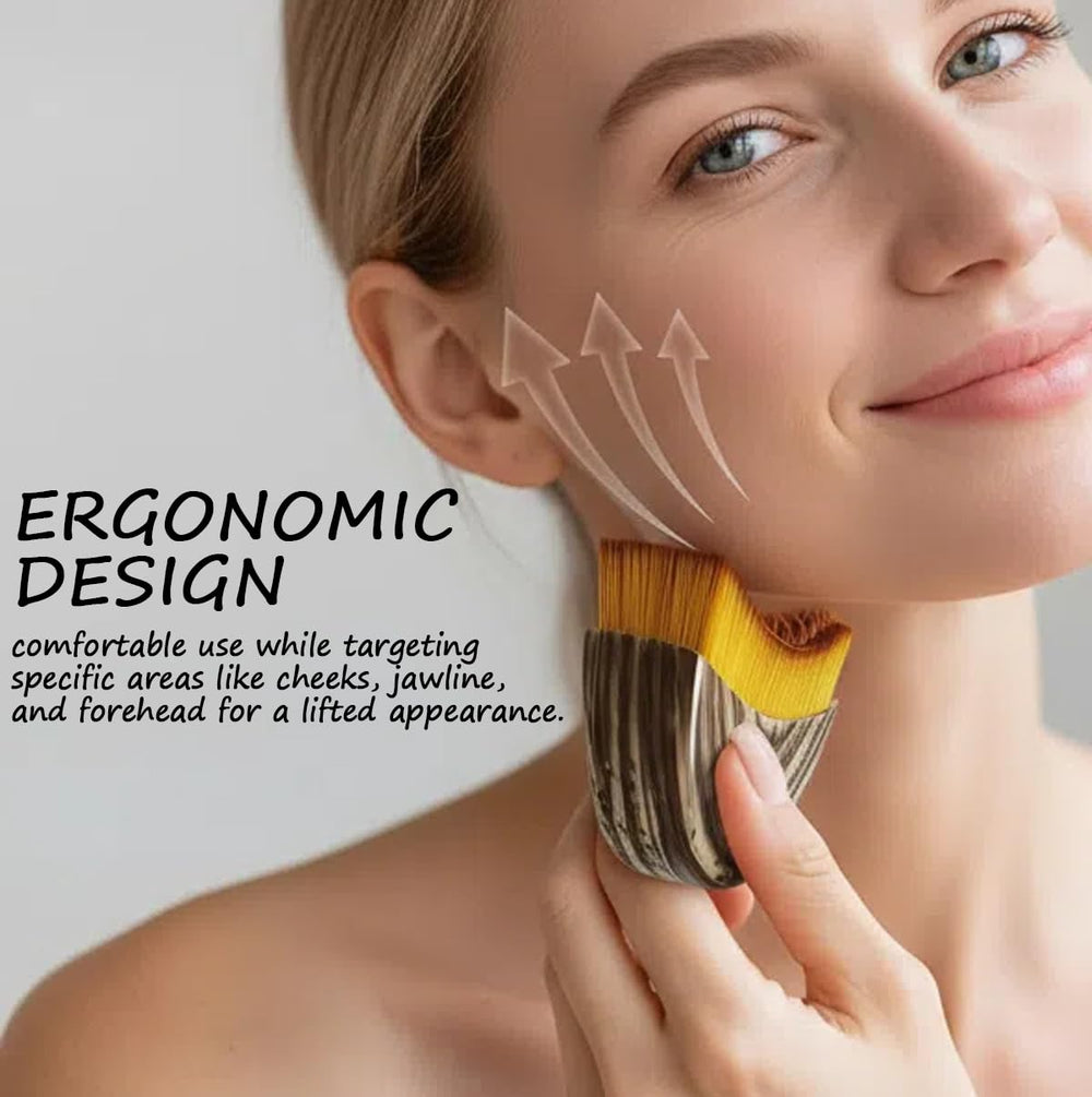 SEINGTOOM Lymphatic Contour Face Brush in hand for at-home sculpting and relaxation