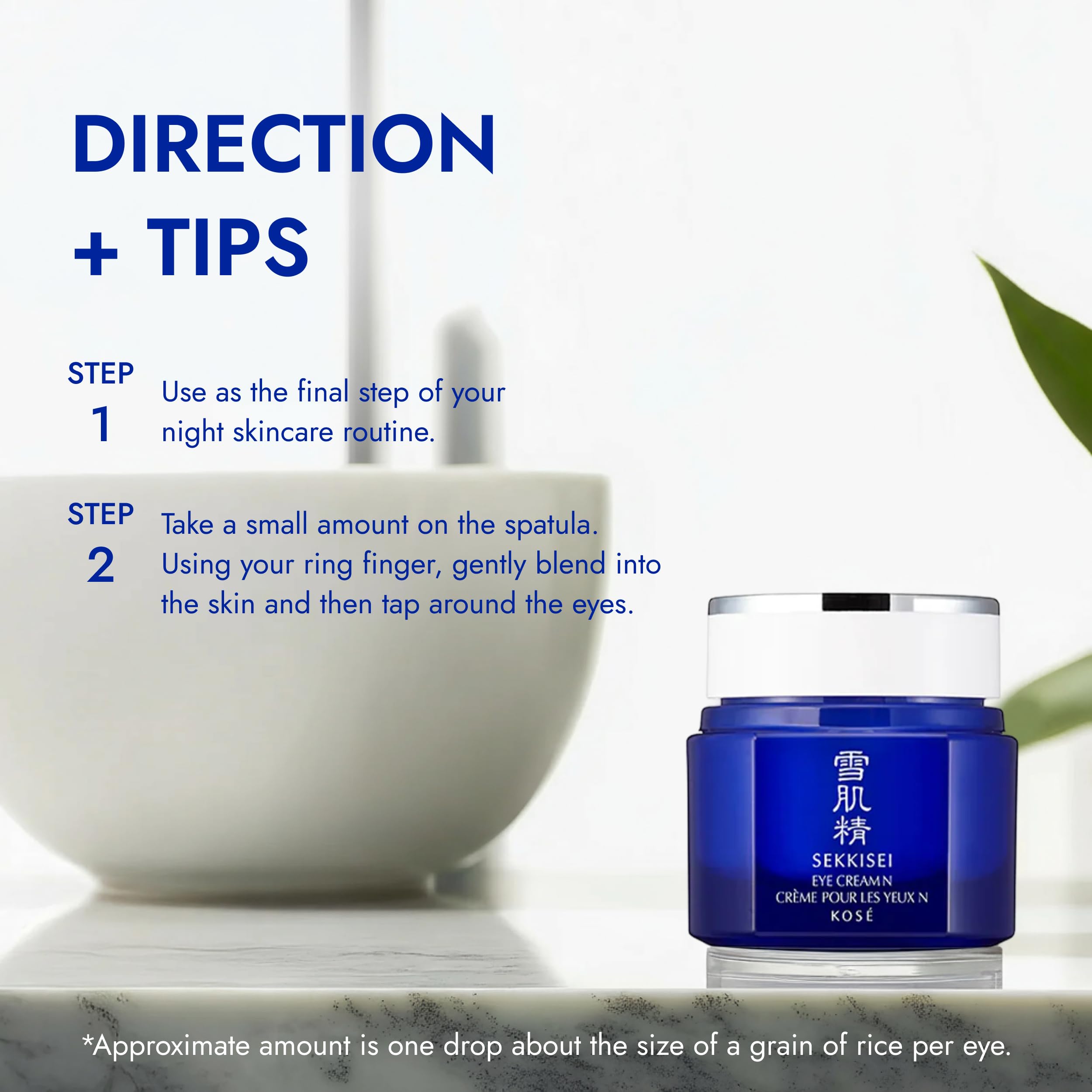 SEKKISEI eye cream around the eye area with a smooth, hydrated finish.