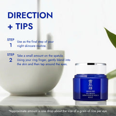 SEKKISEI eye cream around the eye area with a smooth, hydrated finish.