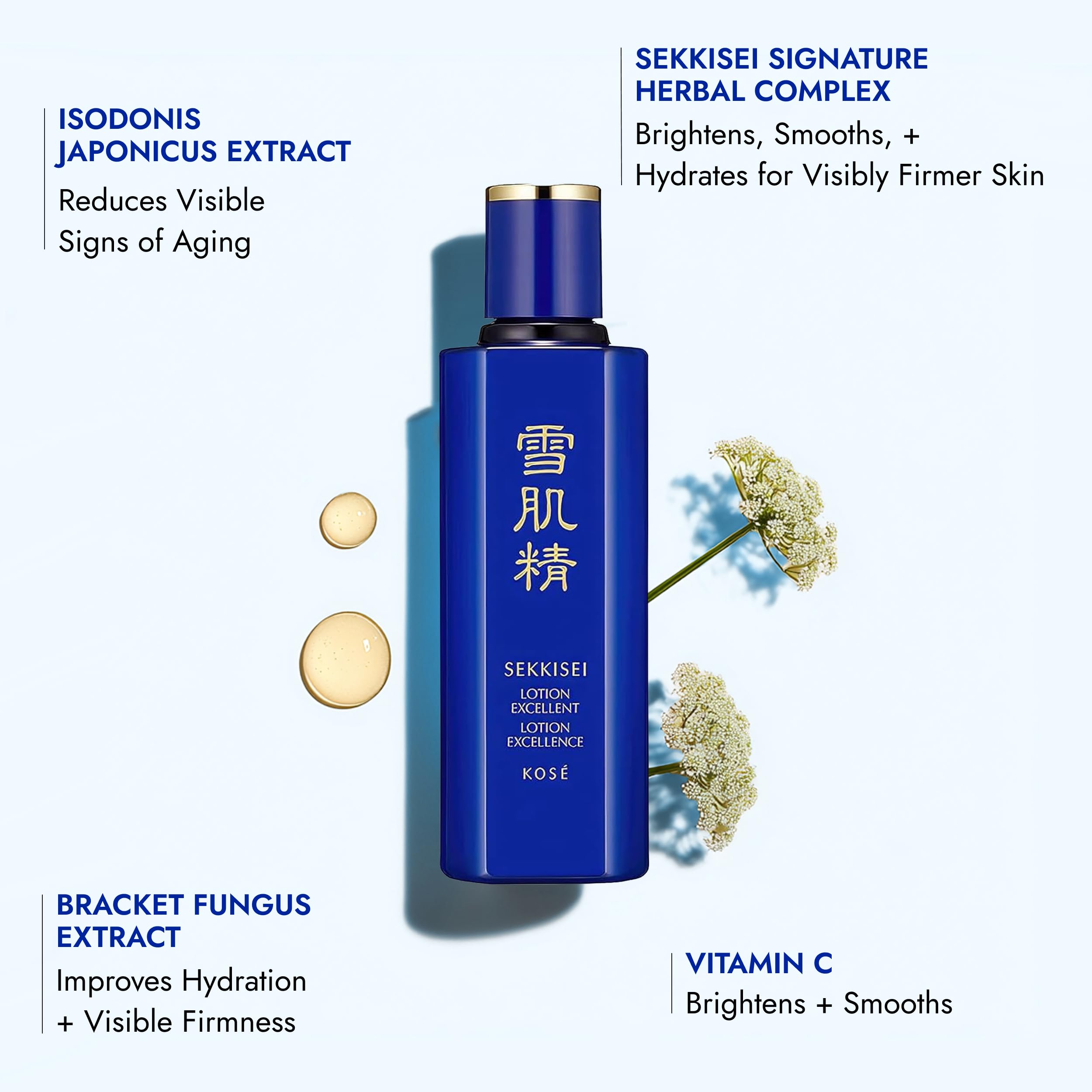 Close-up of SEKKISEI Lotion Excellent texture showing a silky formula