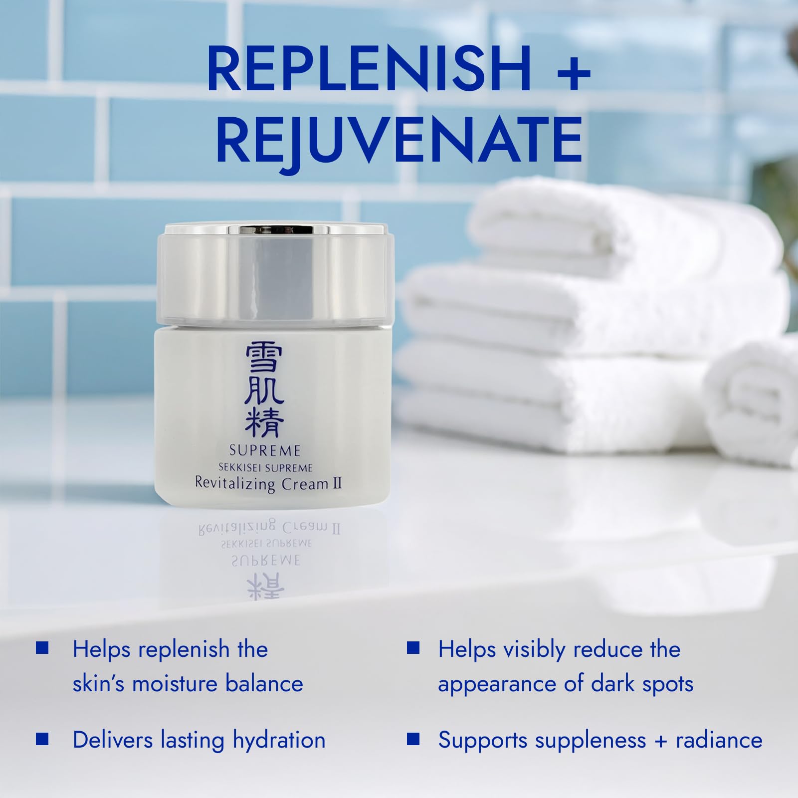 SEKKISEI night routine application demonstrates soothing massage for overnight hydration.