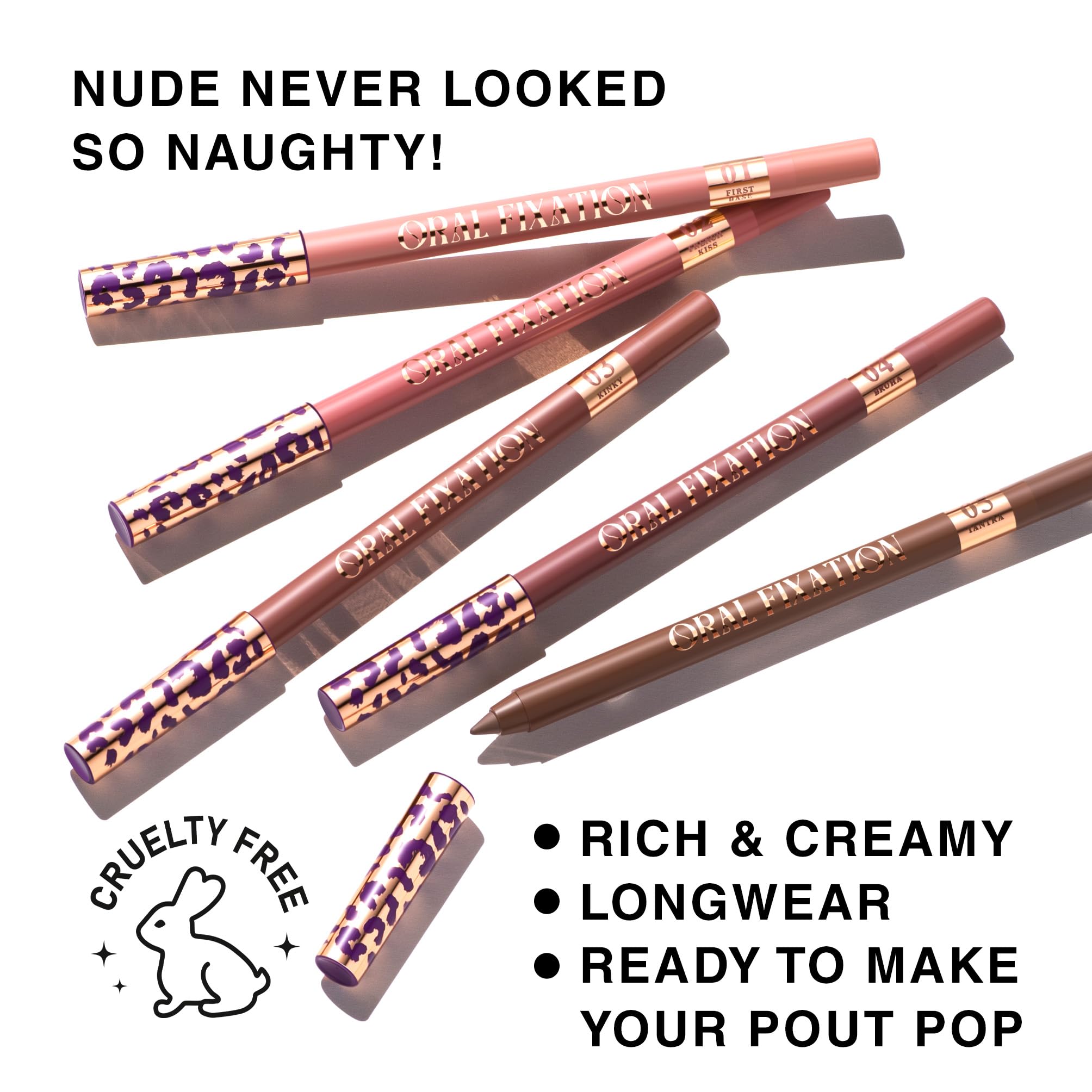 Waterproof Oral Fixation lip liner stays in place in all-weather conditions.