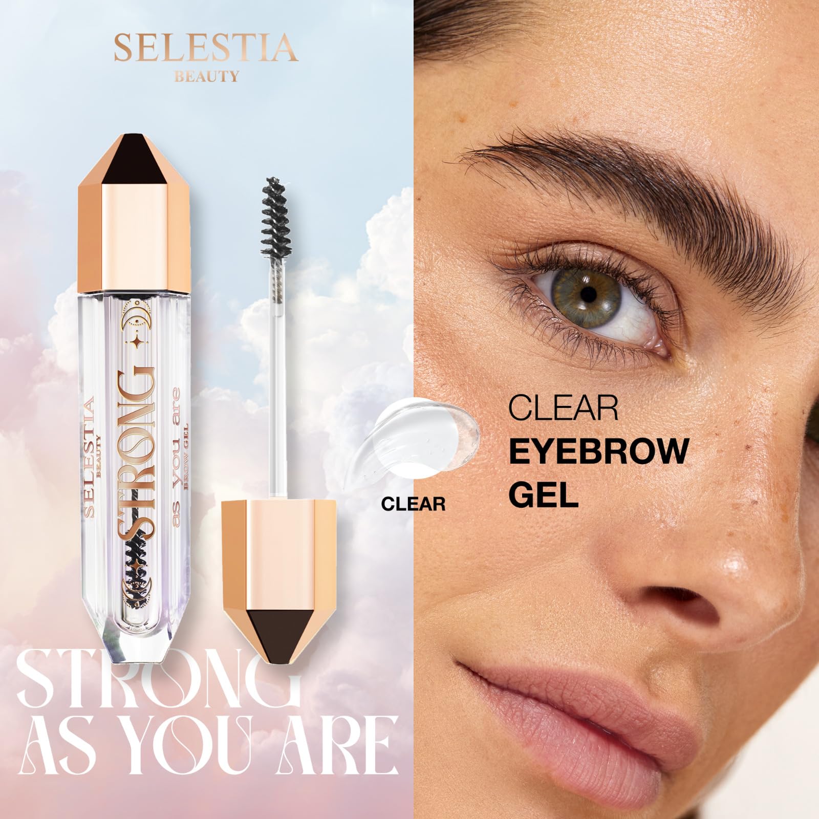 Defined brows with SELESTIA BEAUTY Clear Eyebrow Gel