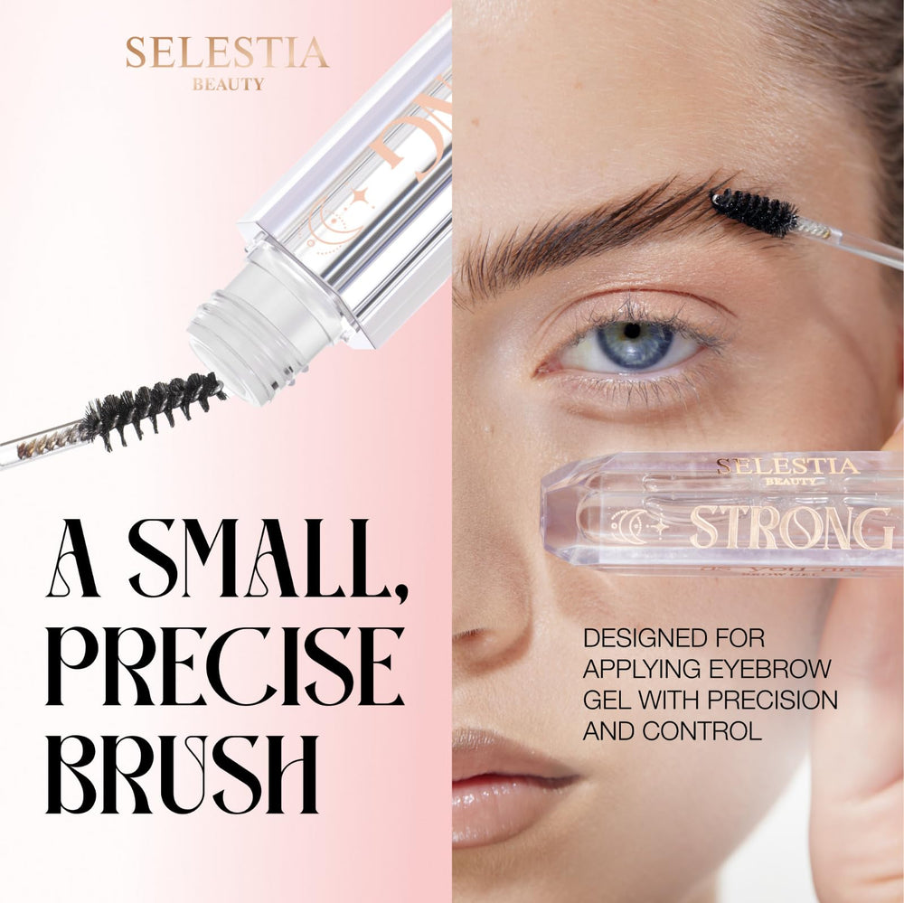 SELESTIA BEAUTY Clear Eyebrow Gel brush applying for precise shaping