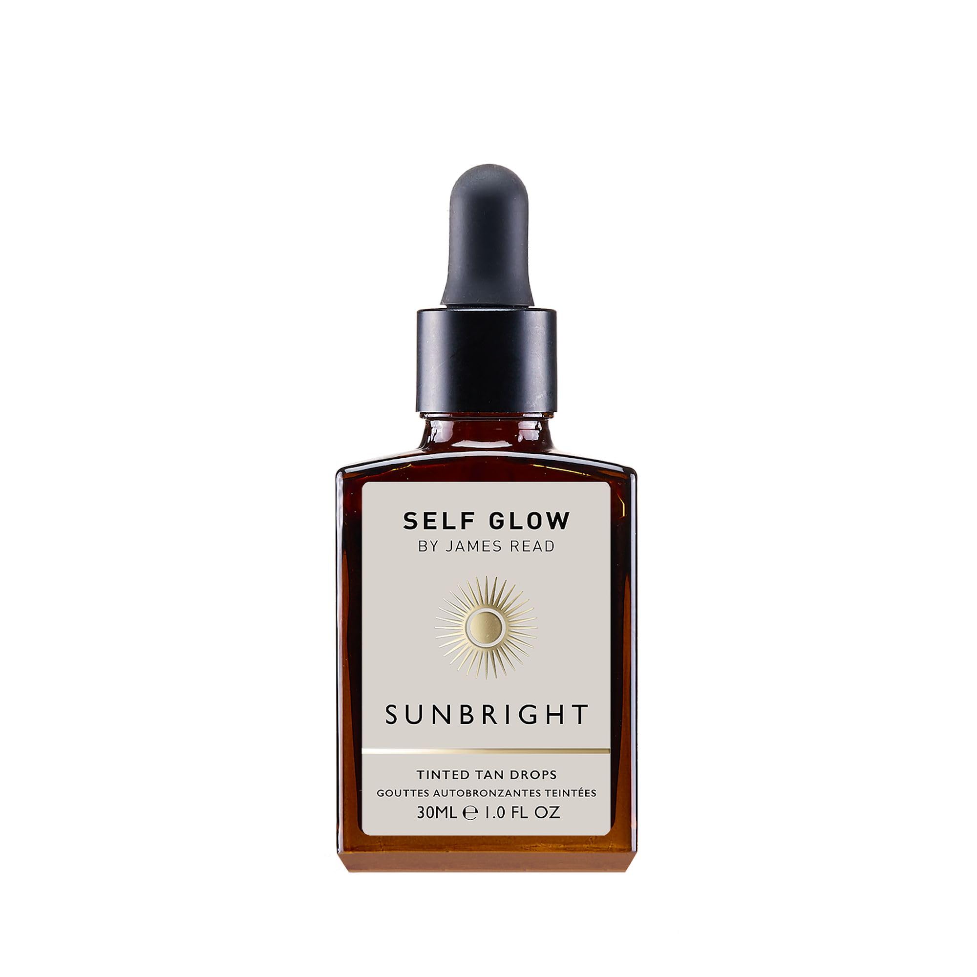 Self Glow by James Read Sunbright Mix-In Drops bottle pour for customizable glow