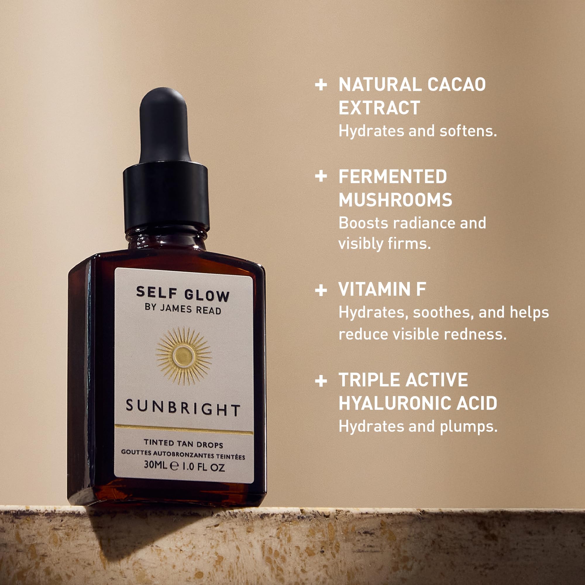 Self Glow by James Read Sunbright Mix-In Drops mixed into moisturizer for radiant glow