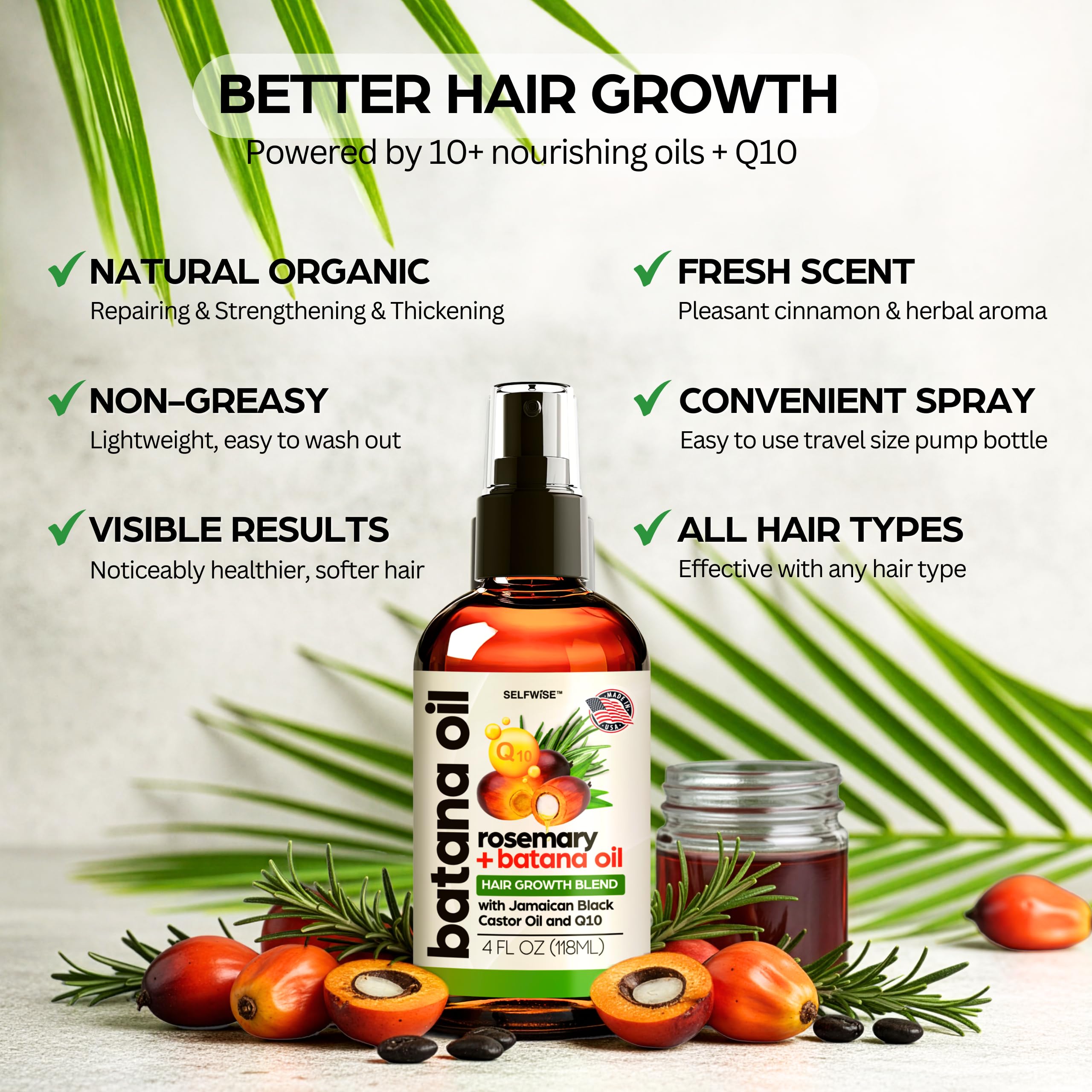 Close-up shows smoother texture and reduced frizz with Batana Oil.