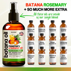 Close-up of Batana Oil blend showing key ingredients for hydration.