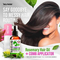 SELFWISE Organic Rosemary Oil applicator demonstrates precise, mess-free application for targeted treatment