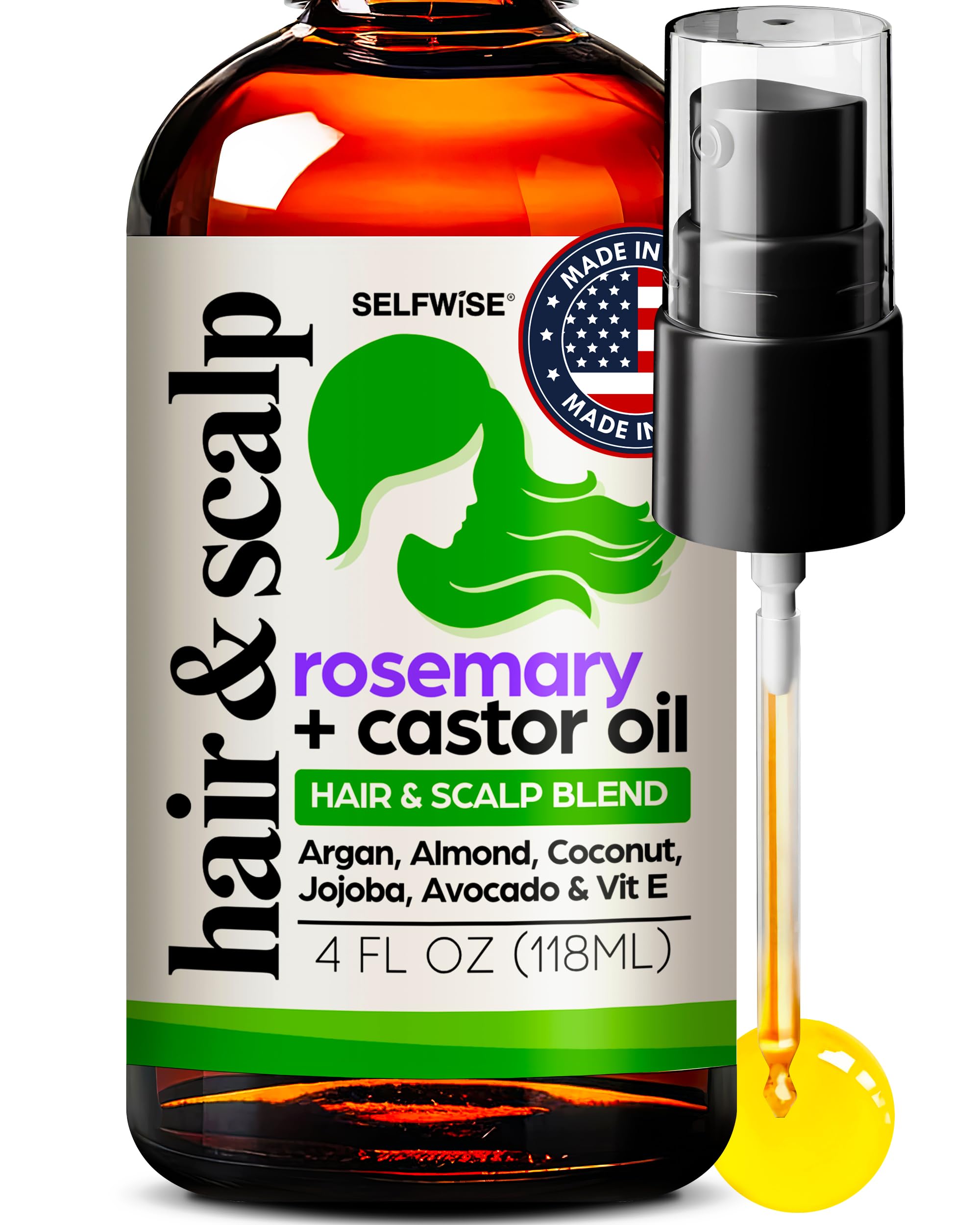 SELFWISE Organic Rosemary Oil bottle for nourishing scalp and hair growth