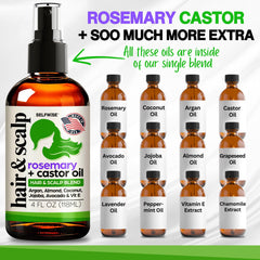 SELFWISE Rosemary-Castor oil blend label highlighting nourishment for stronger hair