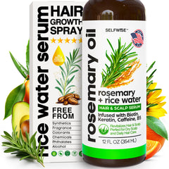 SELFWISE Rosemary Rice Water Spray bottle for daily scalp refreshment