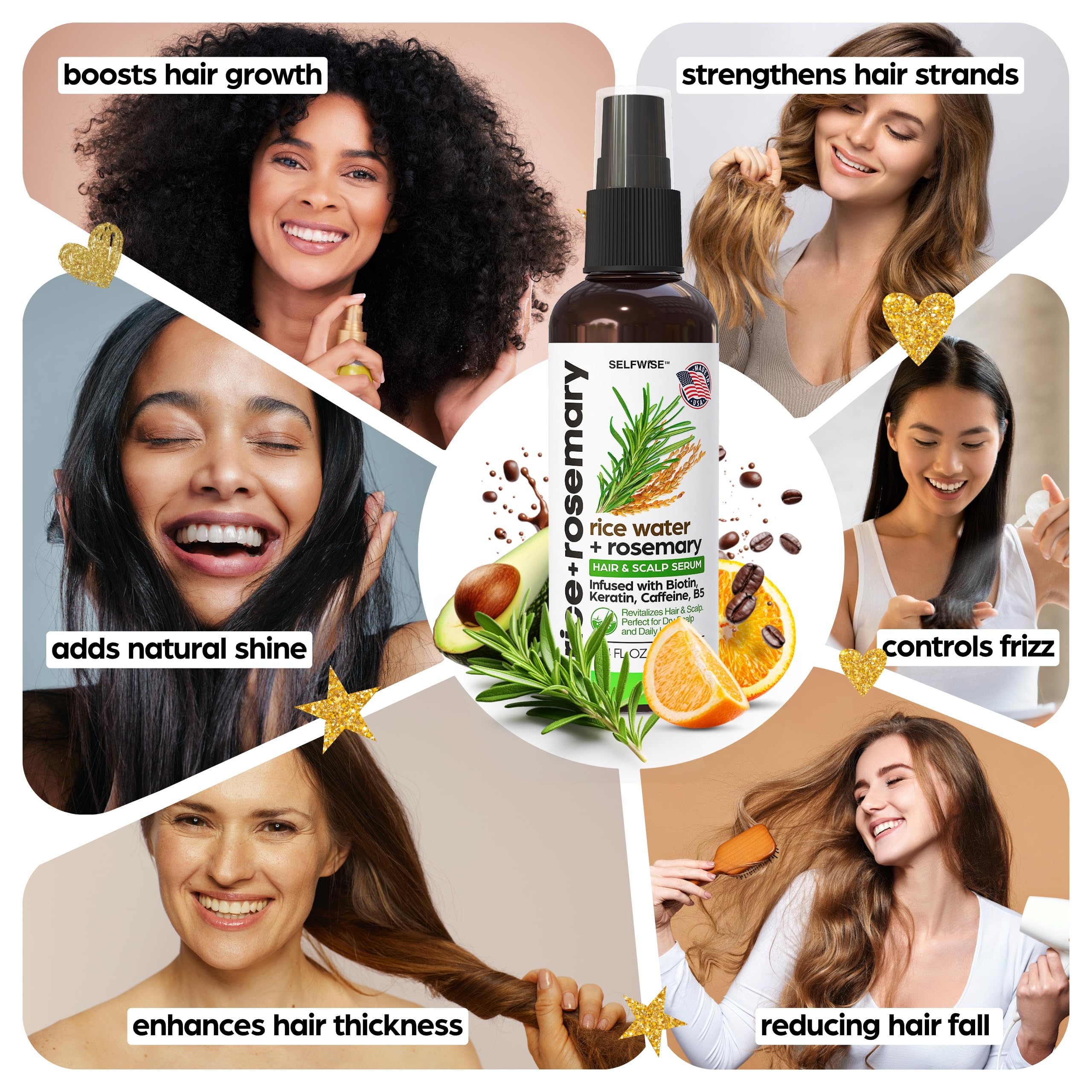 SelfWISE vitamin C shields hair from environmental stressors.