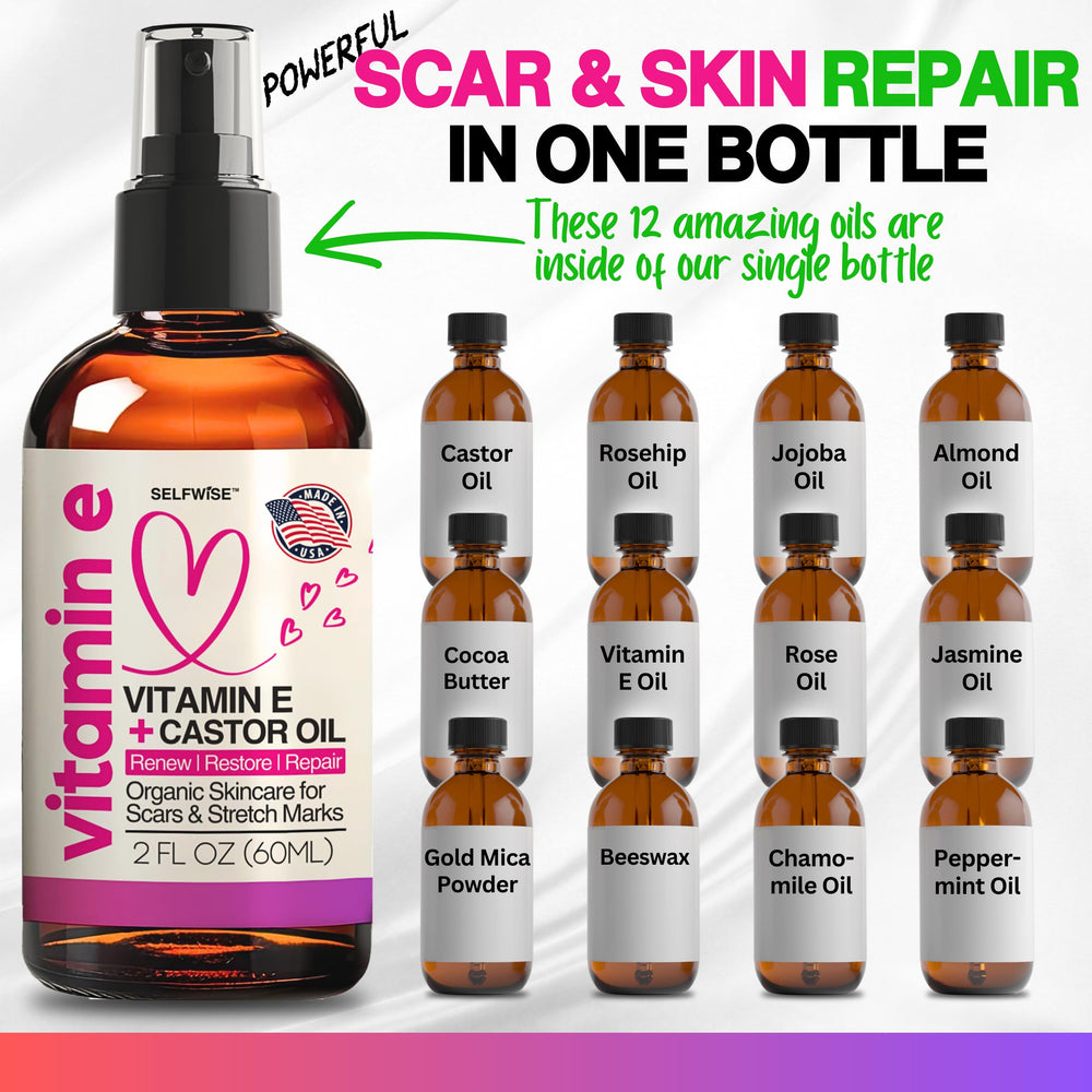 SELFWISE Vitamin E Oil pour action for easy application.