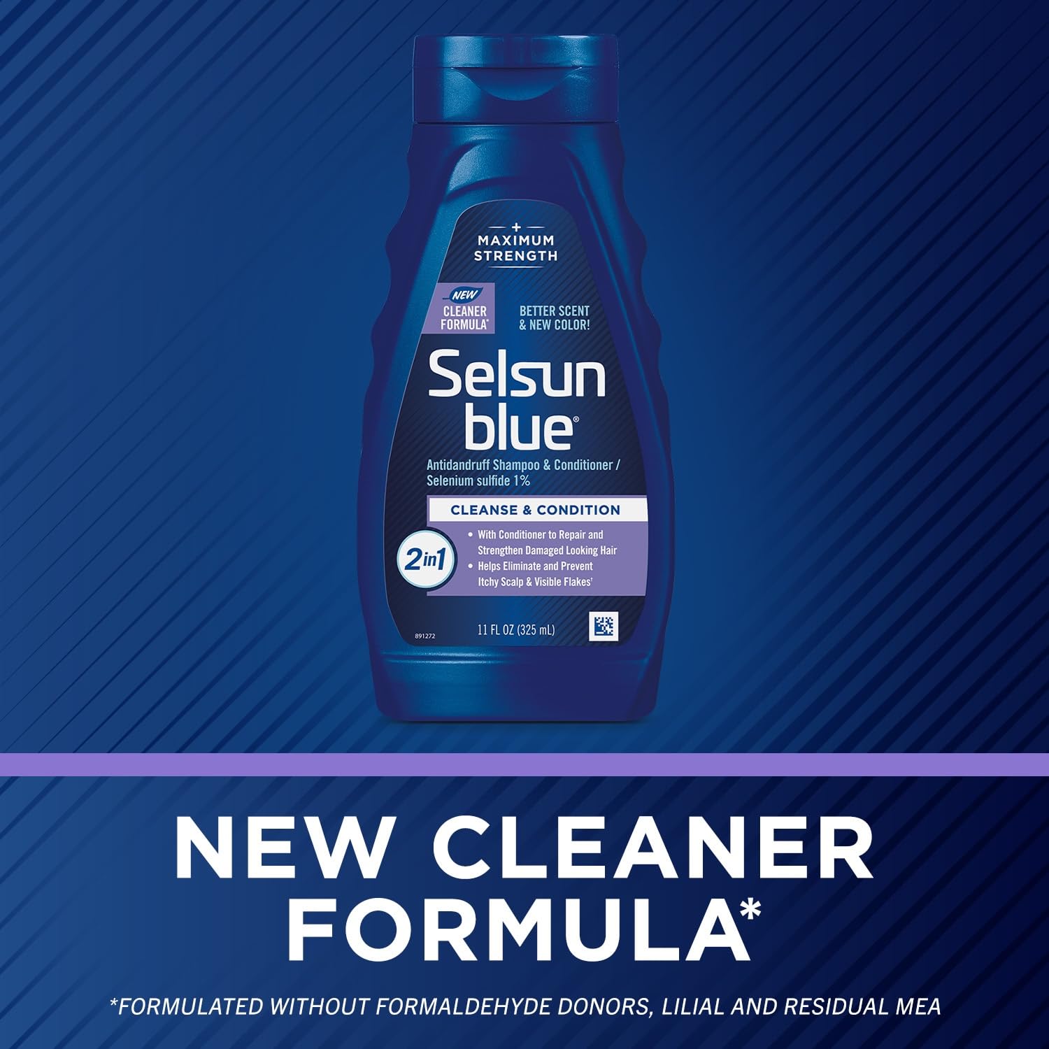 Selsun Blue bottle pour action demonstrating easy daily use