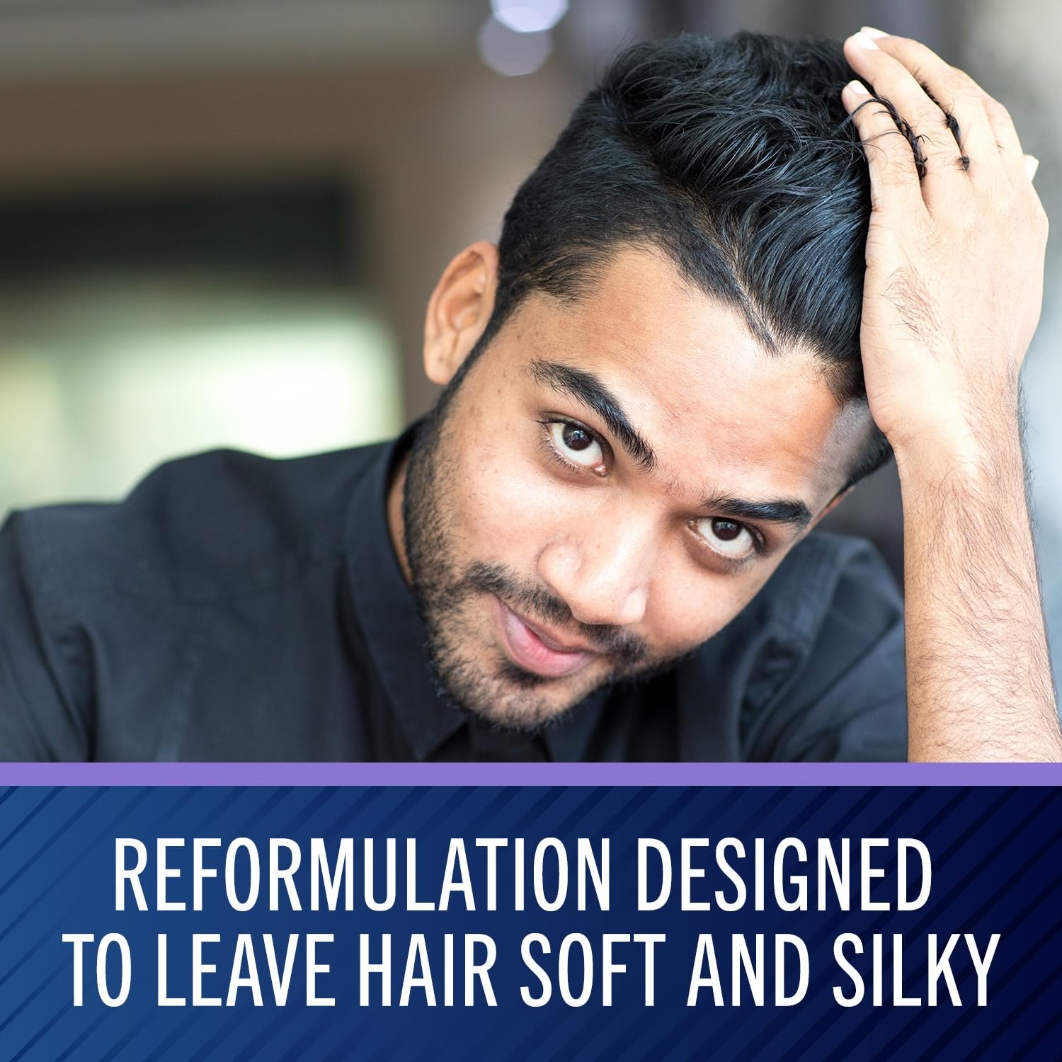 Selsun Blue conditioner swirl illustrates hair smoothing and added moisture