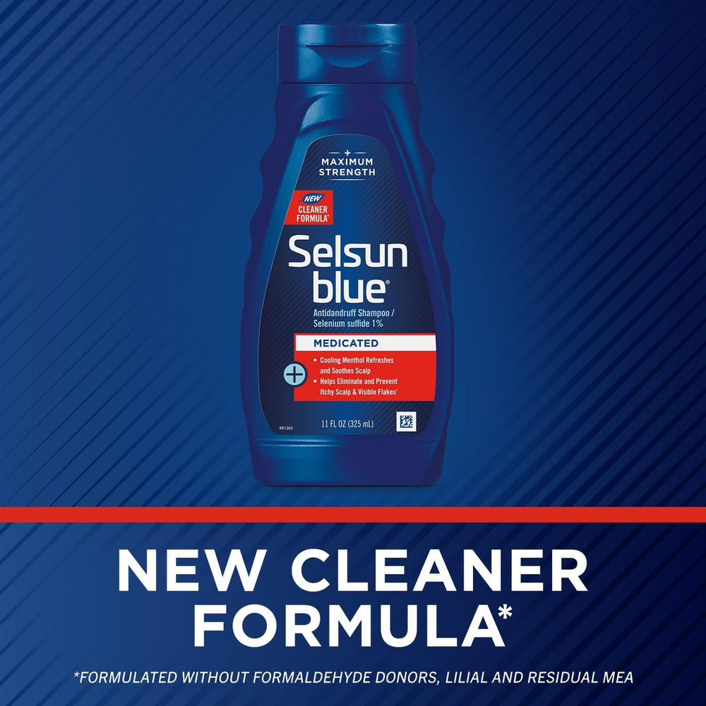 Selsun Blue quick-lather action demonstrates thorough cleansing.
