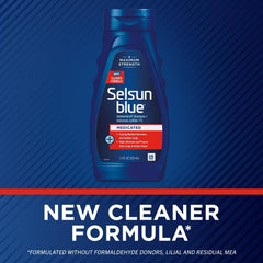 Selsun Blue quick-lather action demonstrates thorough cleansing.