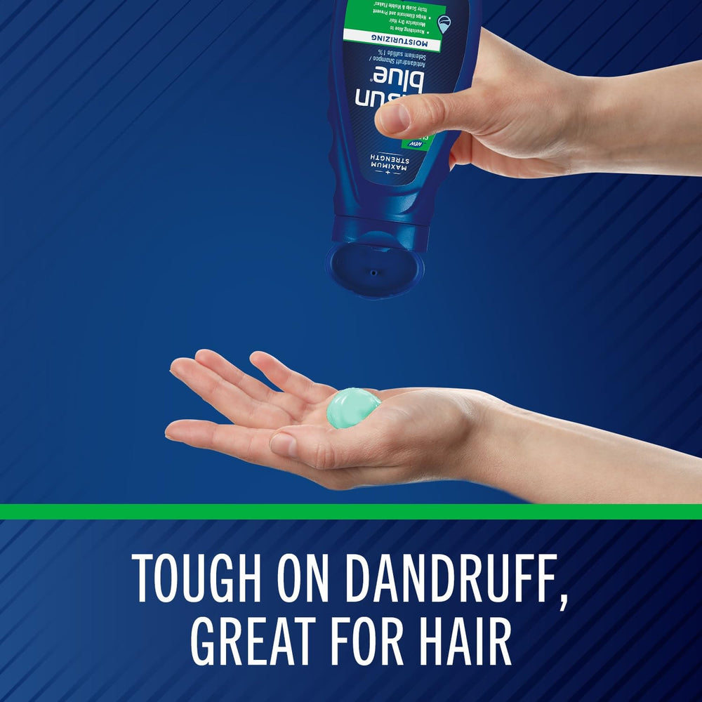 Selsun Blue soothing aloe ingredient panel suggests moisture and scalp comfort.