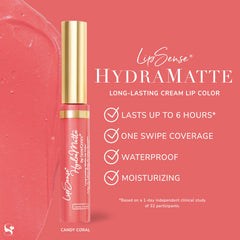 SeneGence LipSense HydraMatte cream-to-matte texture on lips