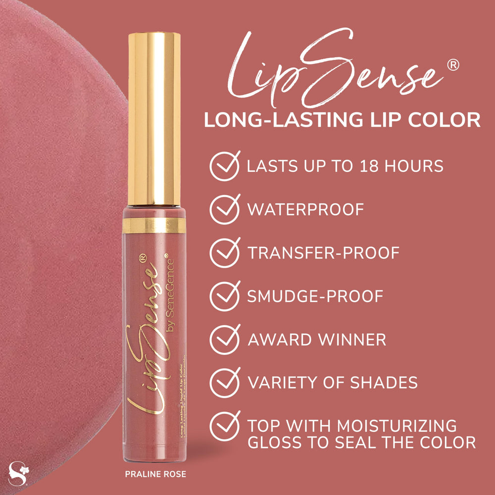 SeneGence LipSense matte shimmer frost swatches showcase versatile shade finishes.
